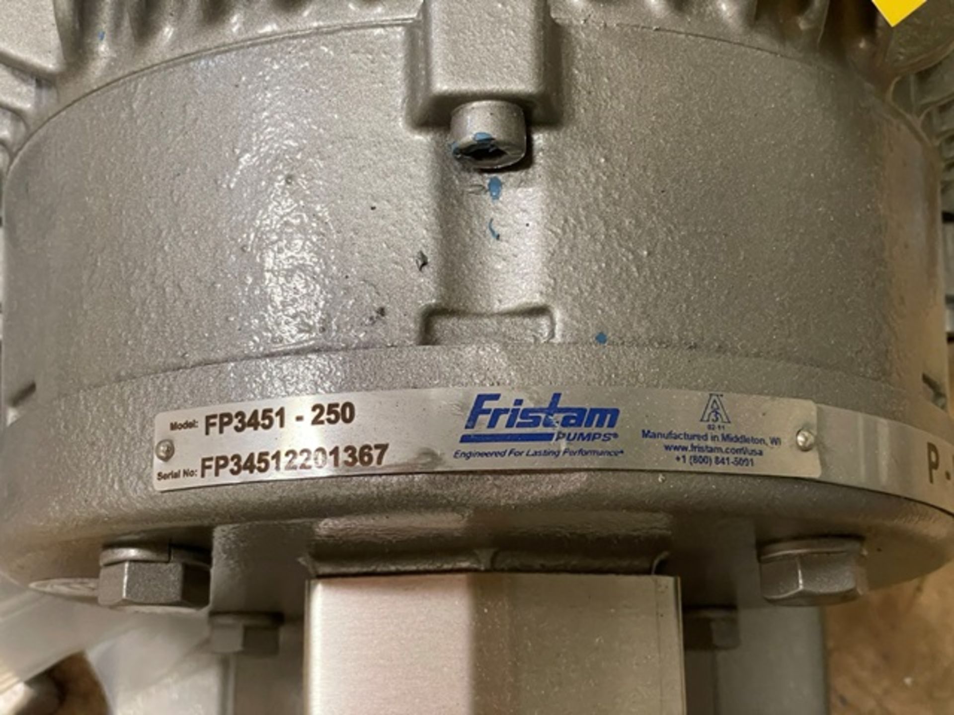 Fristam 75 HP Motor & Model FP3451-250 Pump, Rigging & Loading Fee: $125 - Image 2 of 2