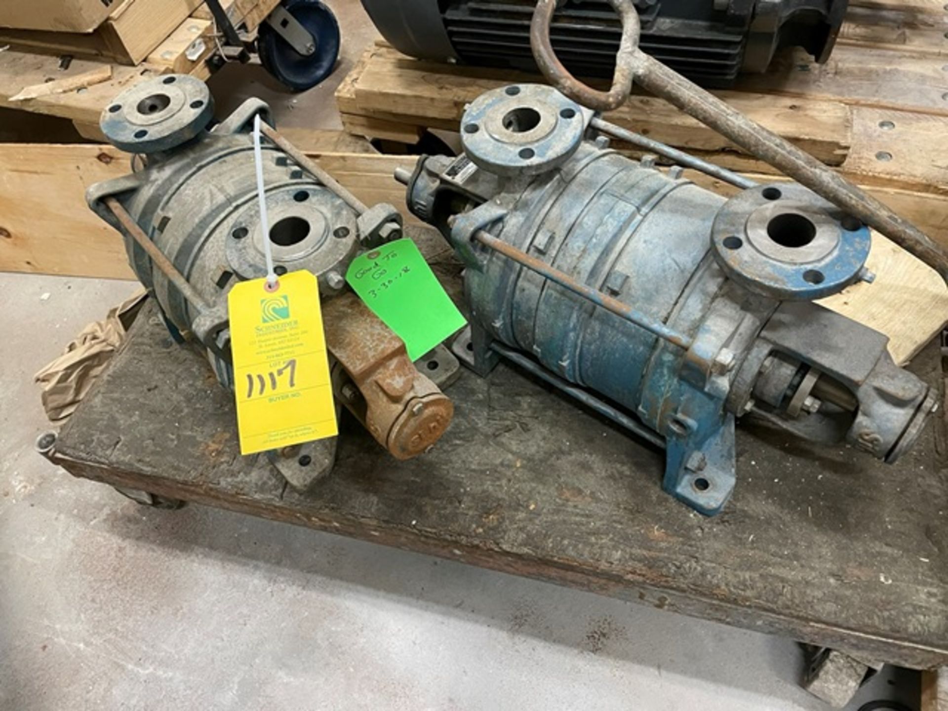 Qty. (2) SIHI Pumps, Limited Pumps, Stock 10117593, Rigging & Loading Fee: $150