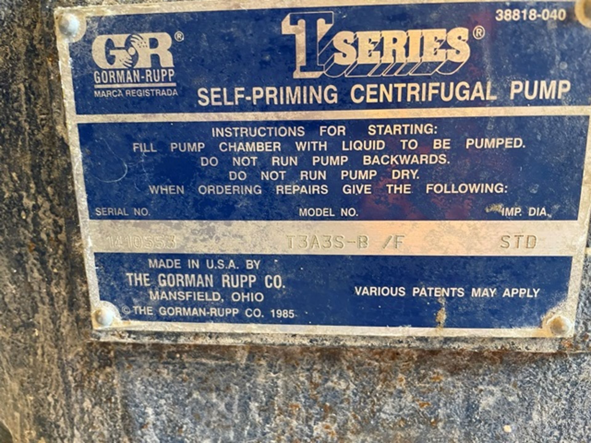 Reliance 30 HP Motor w/Gorman Rupp Super T Series Pump, Rigging & Loading Fee: $475 - Image 2 of 3