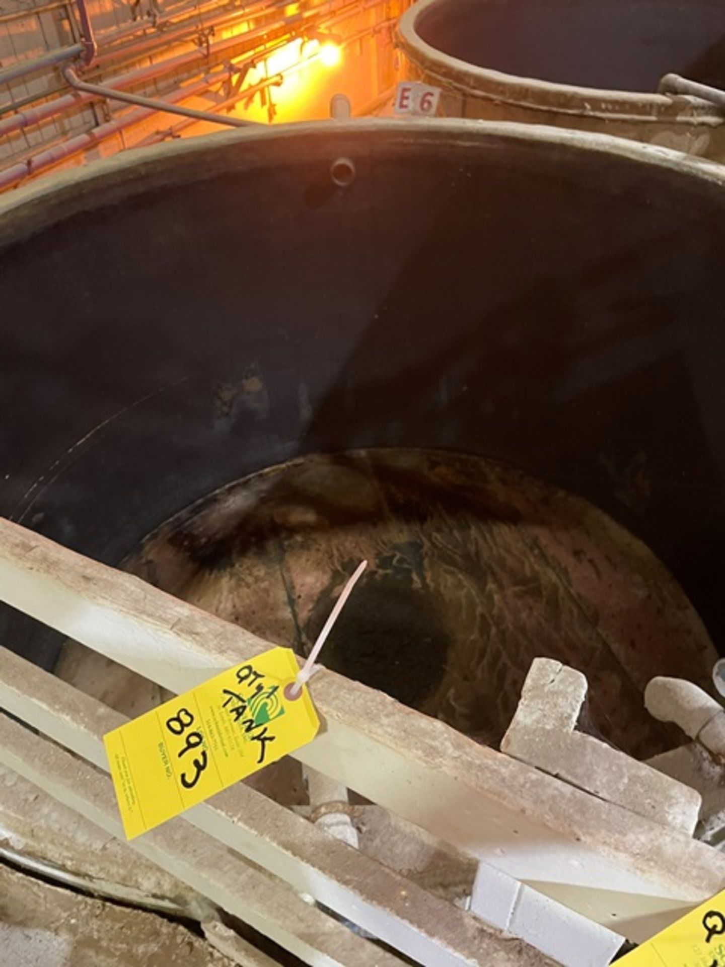 Qty. (1) Cypress Wooden Vat Tank - Fiberglass Lined, 12' Diameter x 7' Deep - Image 3 of 4