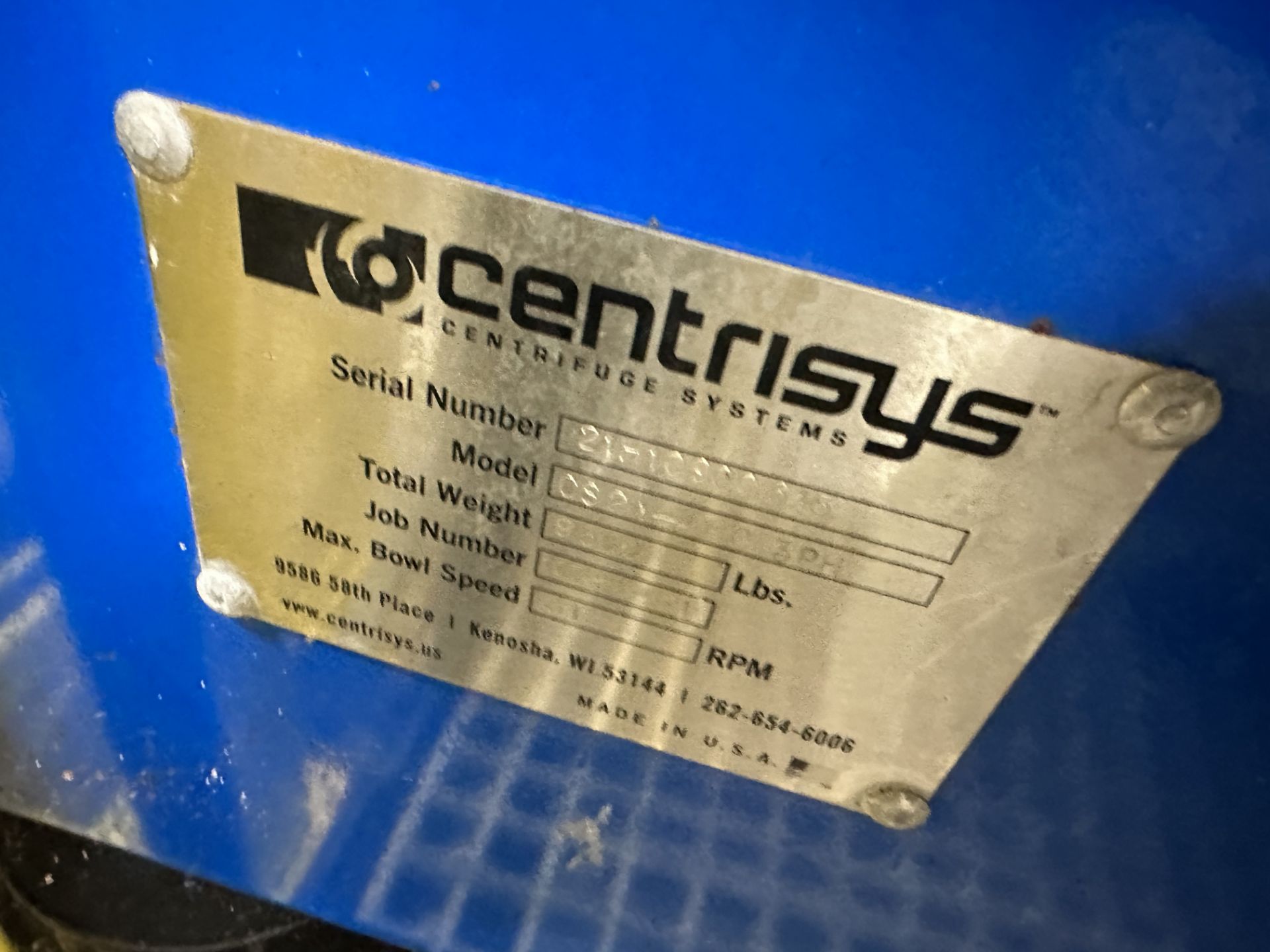 Centrisys Dewatering Decanter Centrifuge - Model CS21-4HC S/N......Cleaned. Tarp to keep debris Free - Image 2 of 5