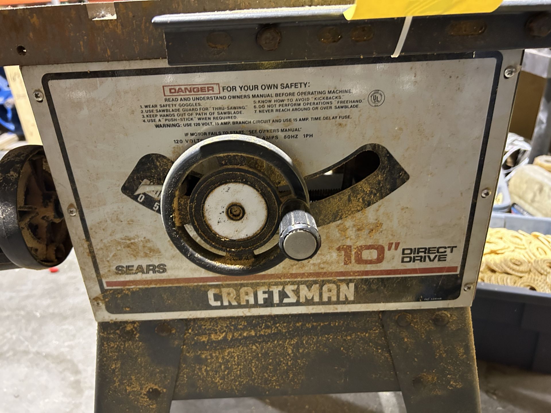 Craftsman Table Saw, Rigging & Loading Fee: $125 - Image 3 of 3