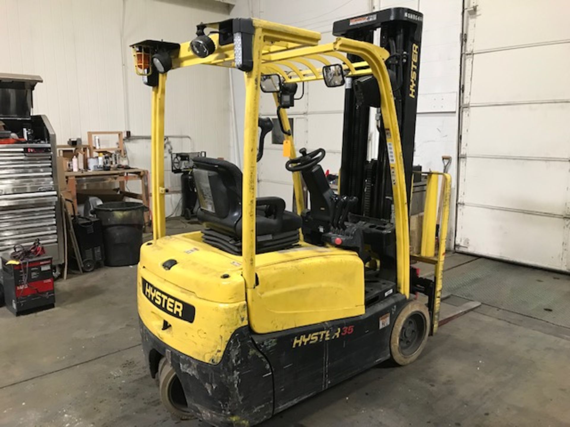 (Located in Fall River, MA) Hyster Forklift, Model# J35XNT, Serial# K160N06646R, Narrow aisle