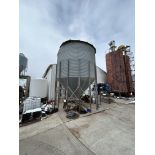 Metal Bulk Feed Bin (Used for Wood Pellets), Damaged in fire, one side of bin has collapsed in