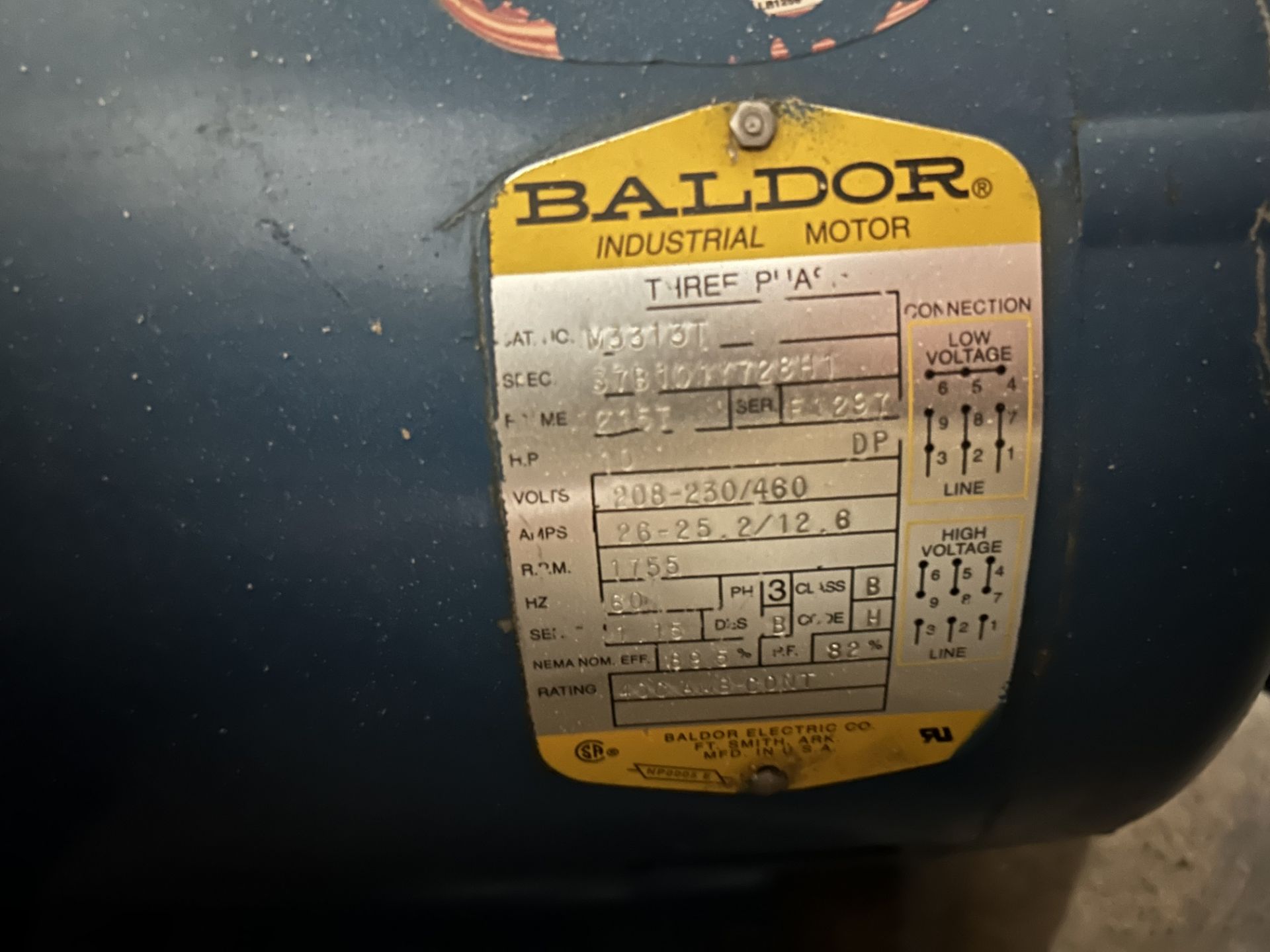 Qty. 2 Baldor 10 Hp Motors - Image 3 of 3