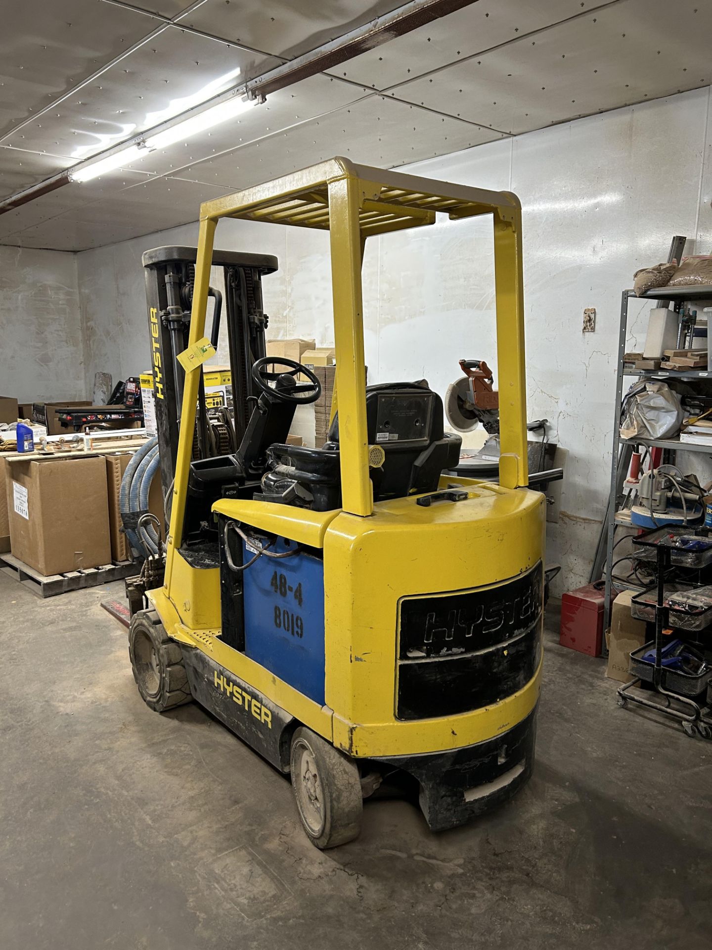 Hyster Forklift, Model #E402S, S/N #F114N0232S, Comes with 2 Battery Chargers