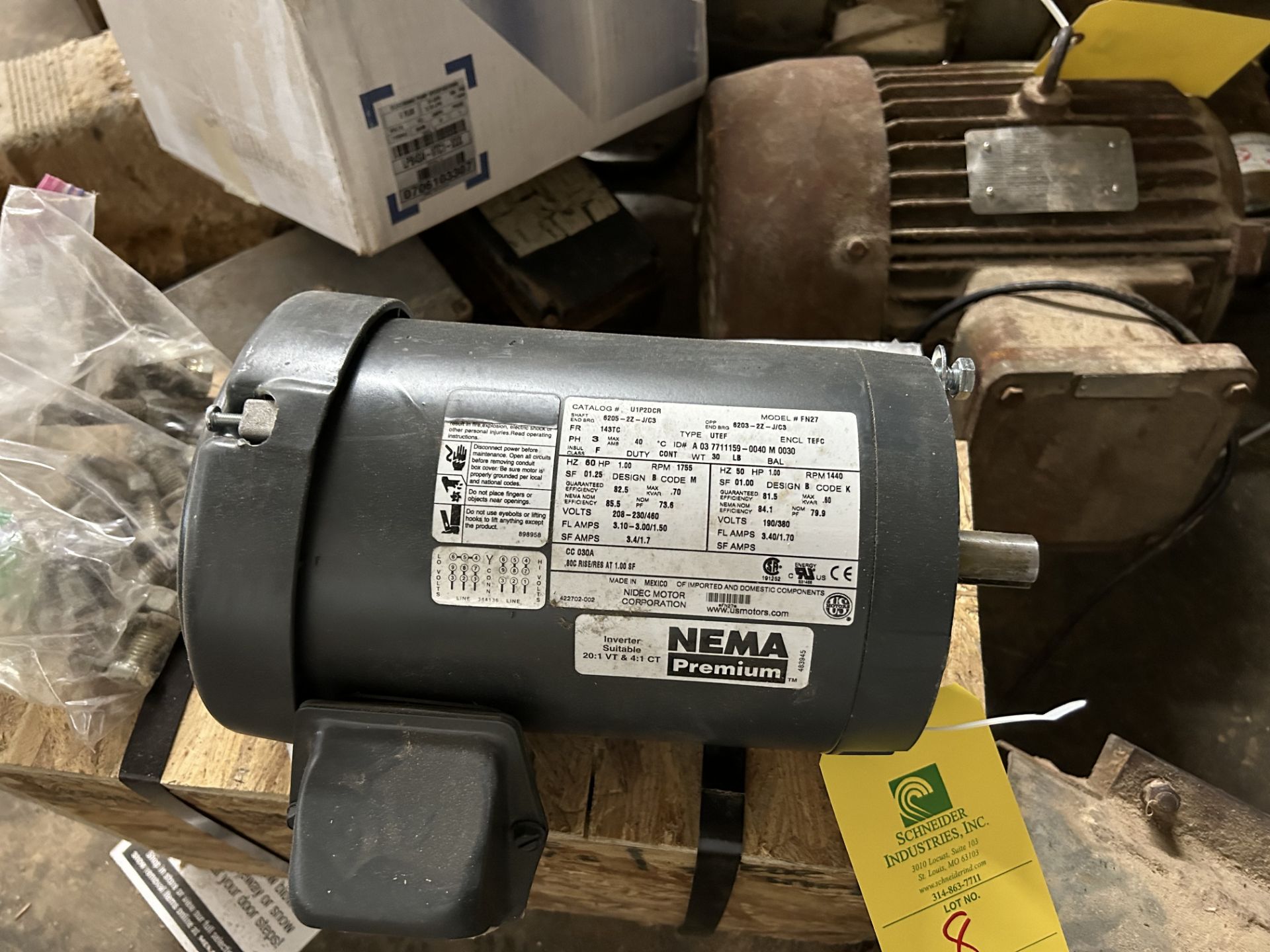 Nema 1 Hp Motor, Frame 143TC