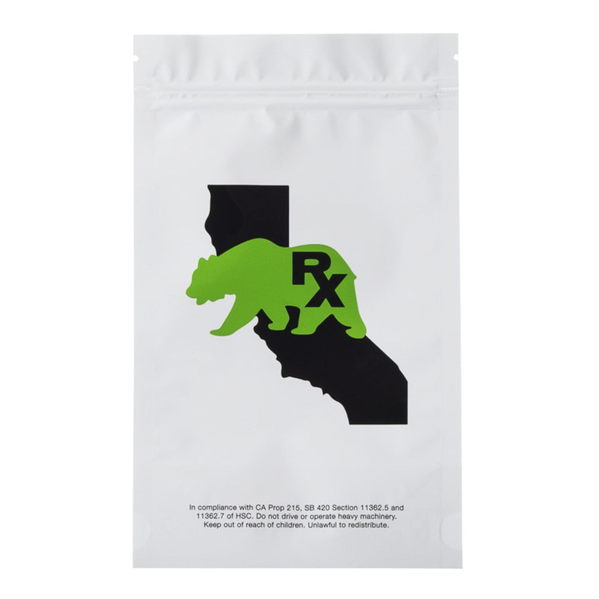 (Located in Moreno Valley, CA) 14g California Stamp Barrier Bags White/Clear, Qty 10,000