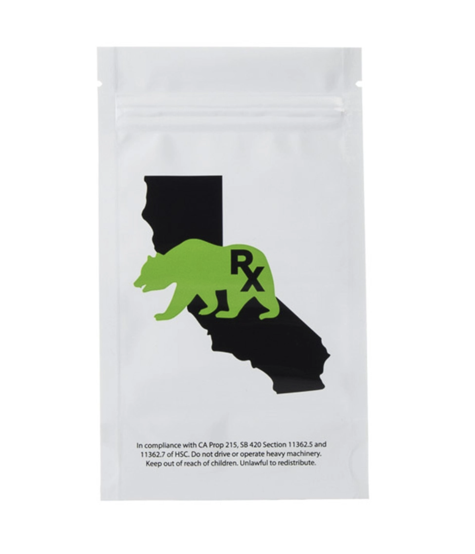 (Located in Moreno Valley, CA) 7g California Stamp Barrier Bags White/Clear, Qty 14,400