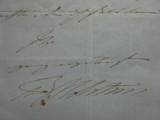 Graf von Noer - Brief 1850