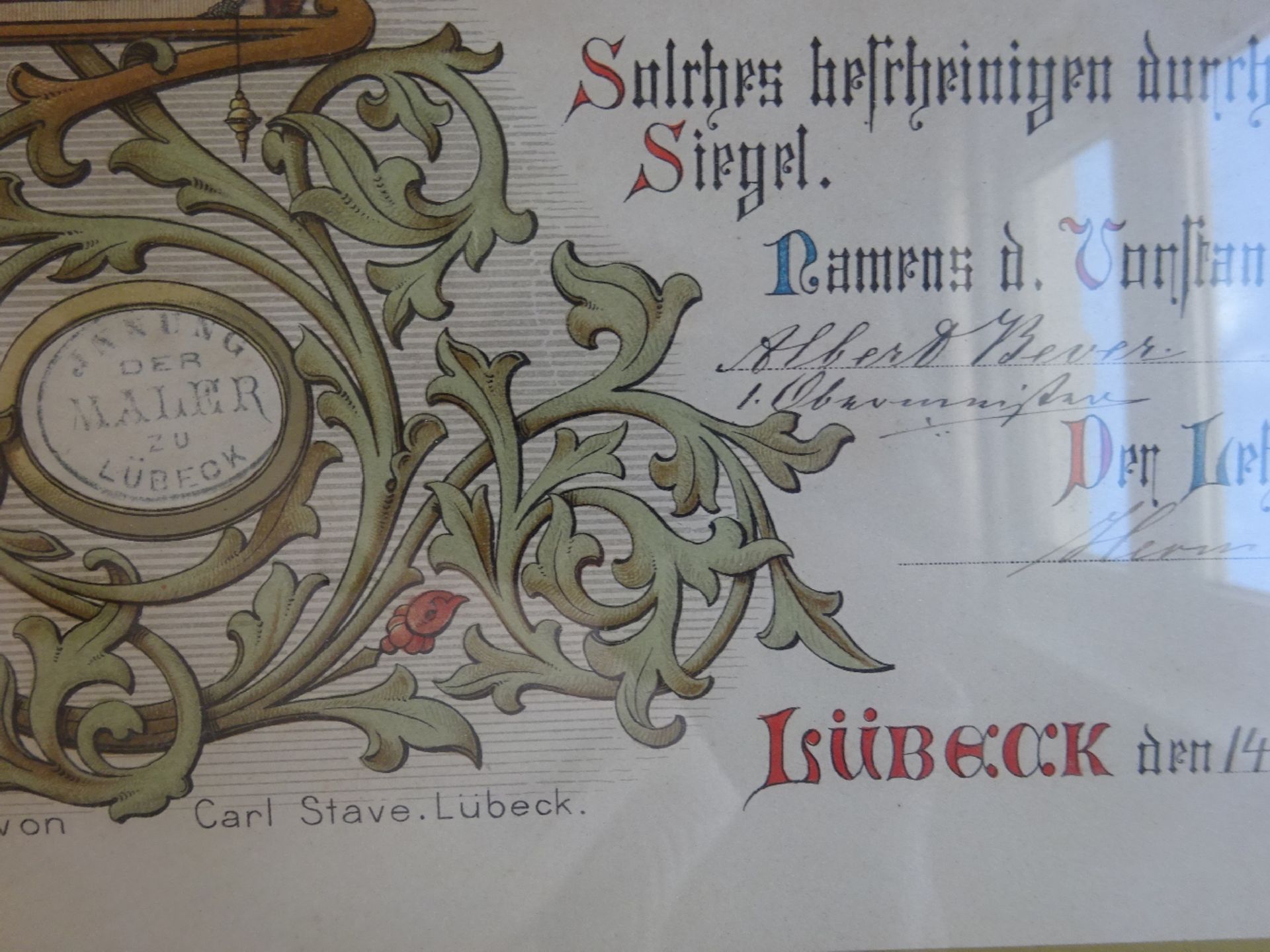 Stave - Lehrbrief Maler Karl Heiser - Bild 4 aus 5