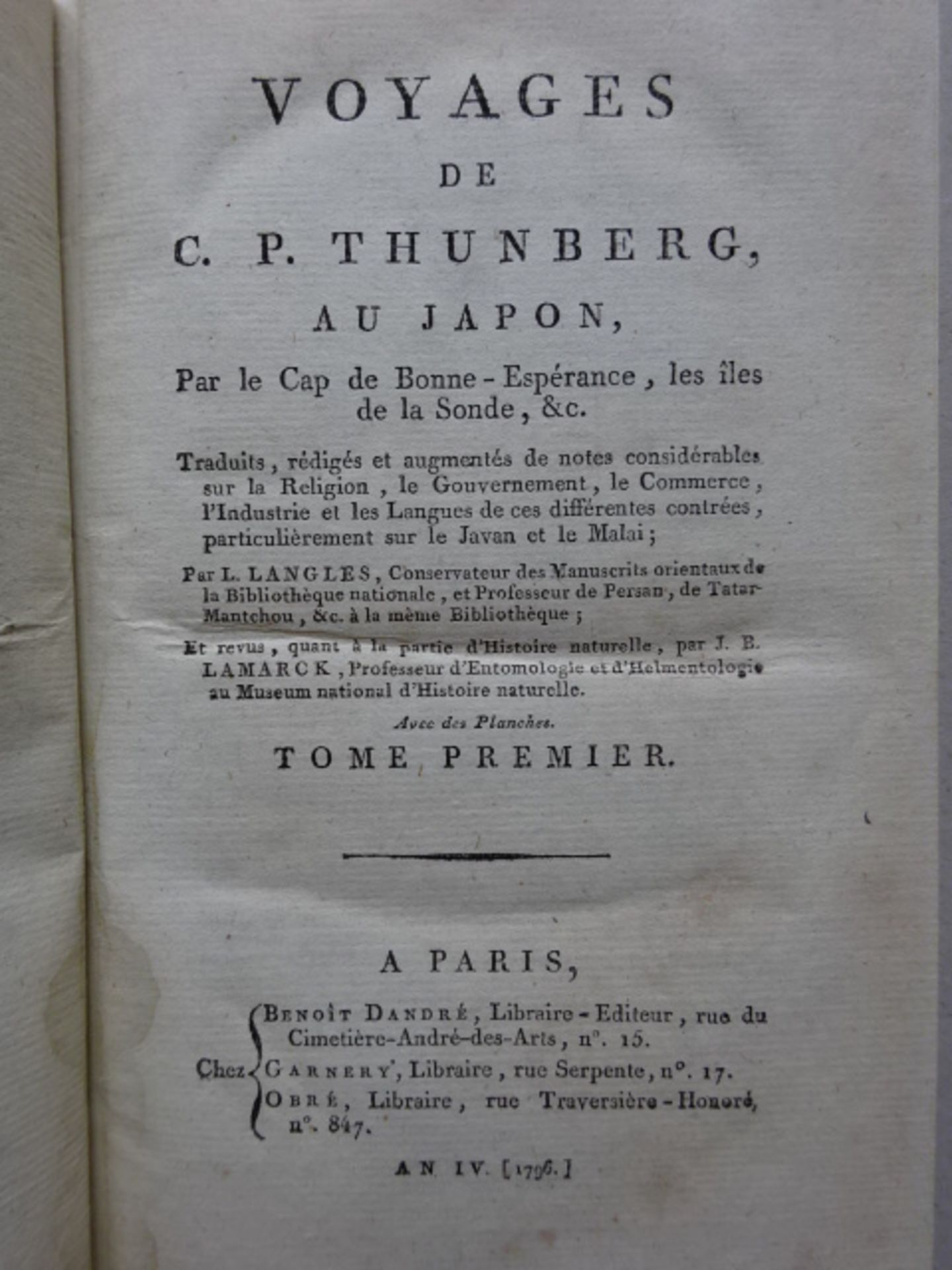 Thunberg - Voyages au Japon 4 Bde. - Image 2 of 4