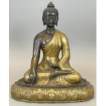 Buddha. Tibet oder Nepal. Im Lotussitz. 20. Jahrhundert.