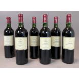 Sechs Flaschen Rotwein. Bordeaux. 1998 Barons de Rothschild (Lafite).