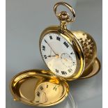 Herrentaschenuhr 750 Gelbgold. Chronometer.