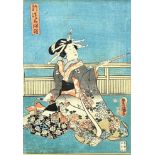 Utagawa KUNISADA (1786 - 1865). Shinzo Mitsuhama / 新造三津浜.