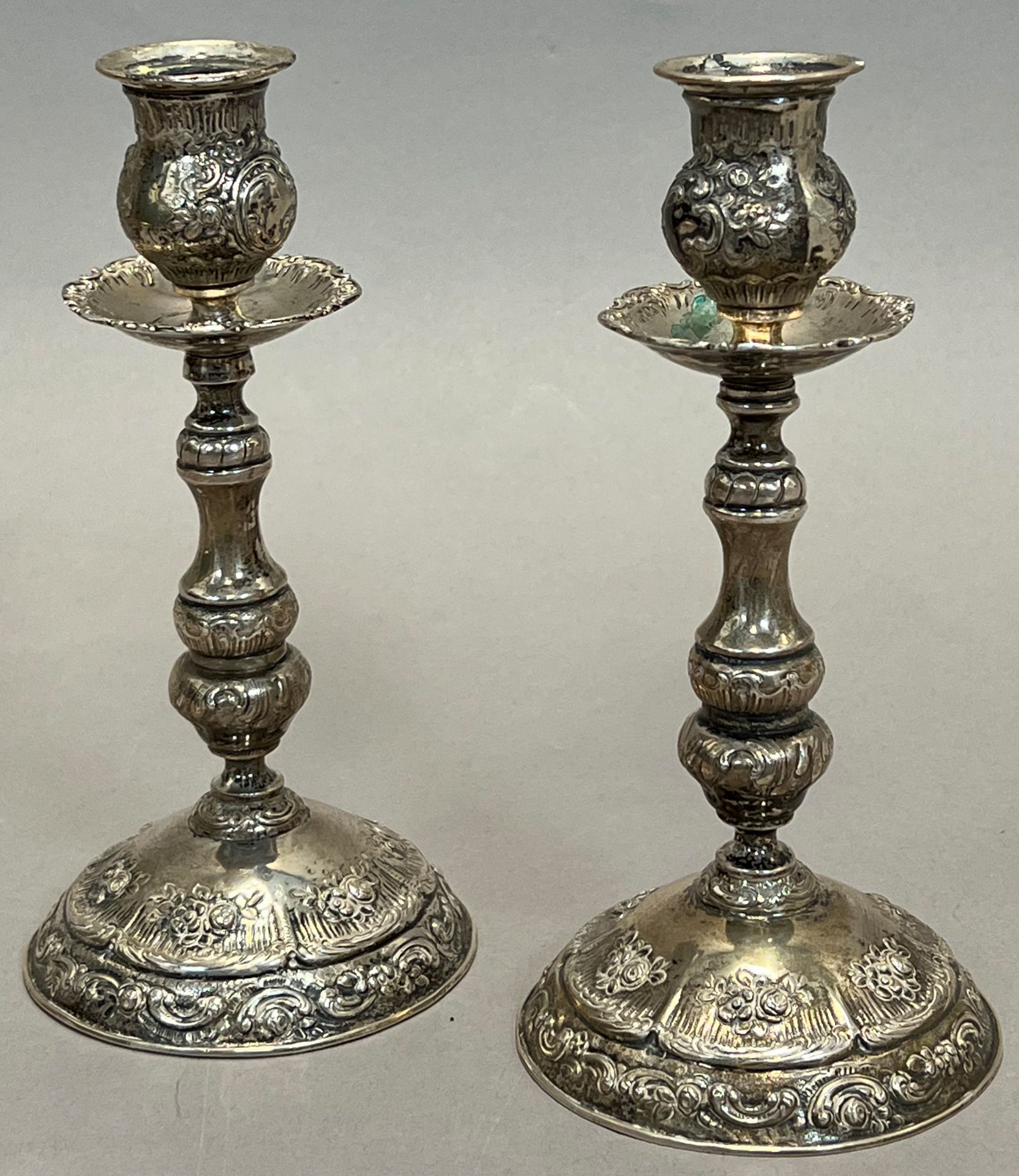 Pair of candlesticks 800 silver.