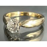 Solitärring 585 Gelbgold mit einem Brillant von circa 0.23 ct.