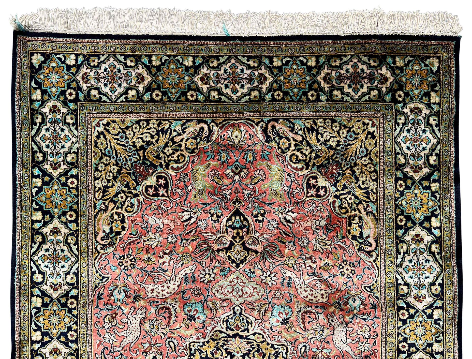 Ghom silk carpet. Condition as new. - Image 2 of 9