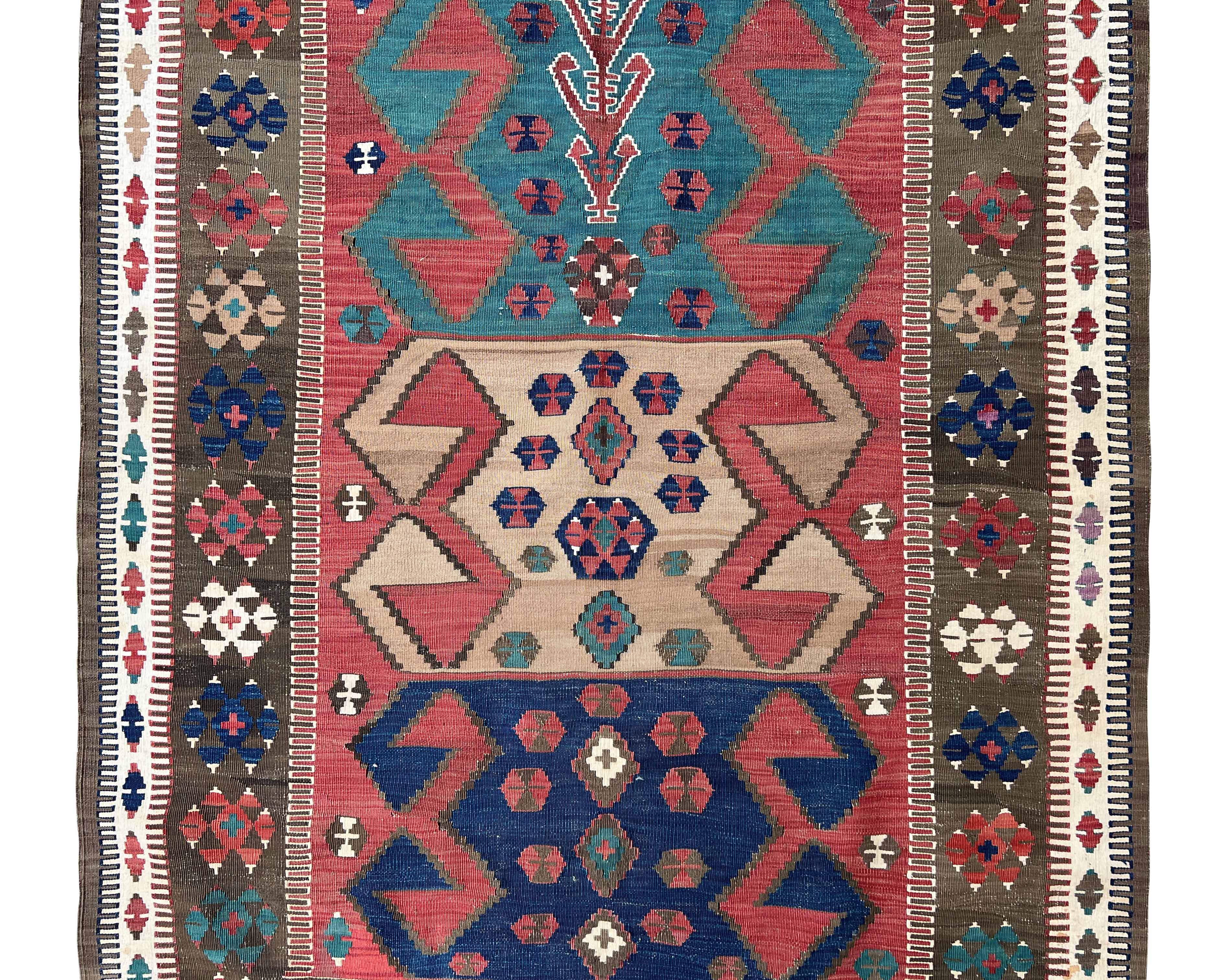 Kilim. Turkey. 1st quarter of the 20th century. Rare pattern. - Image 3 of 8