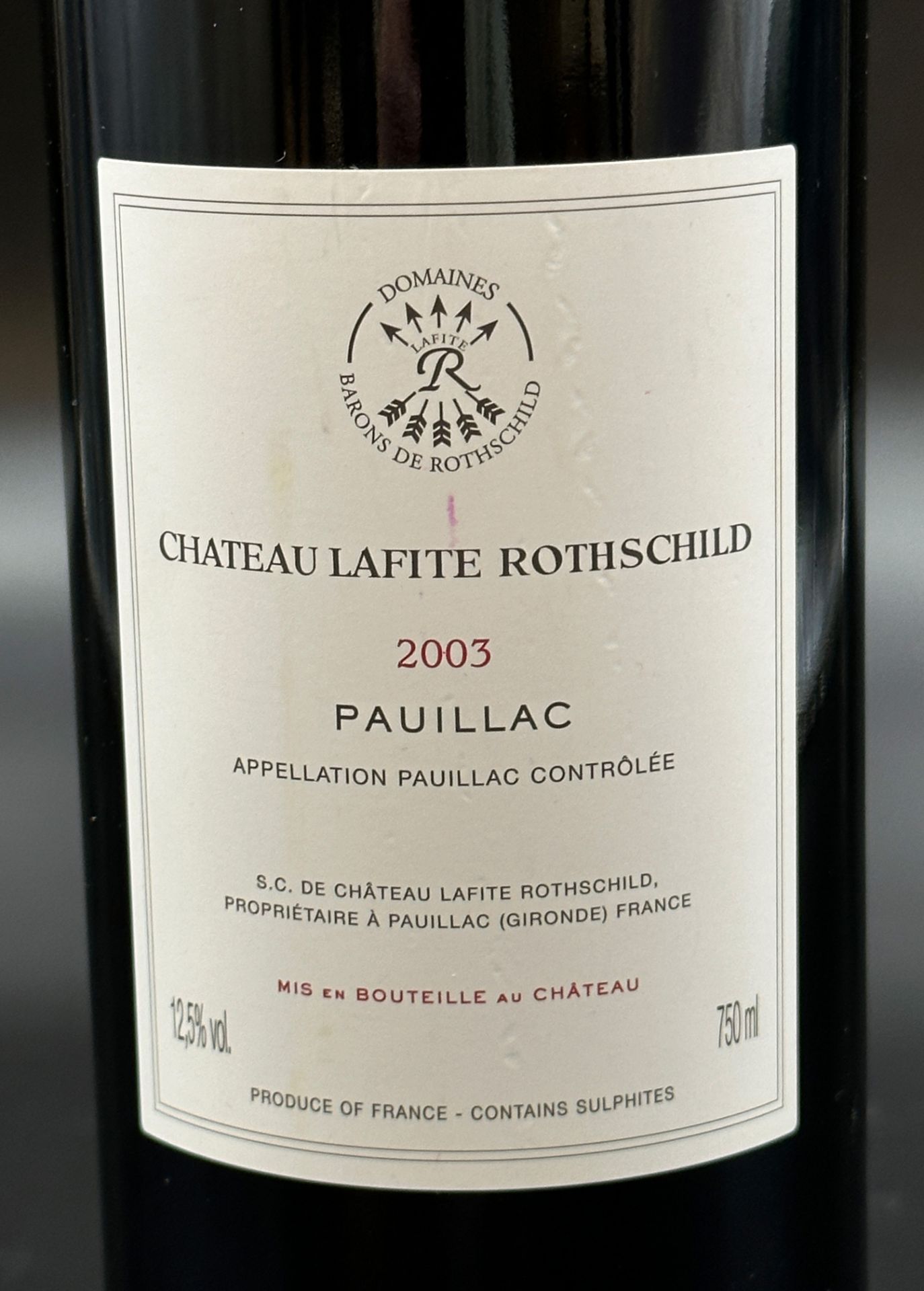 1 bottle of red wine. Château Lafite ROTHSCHILD. Pauillac. 2003. France. - Image 3 of 4