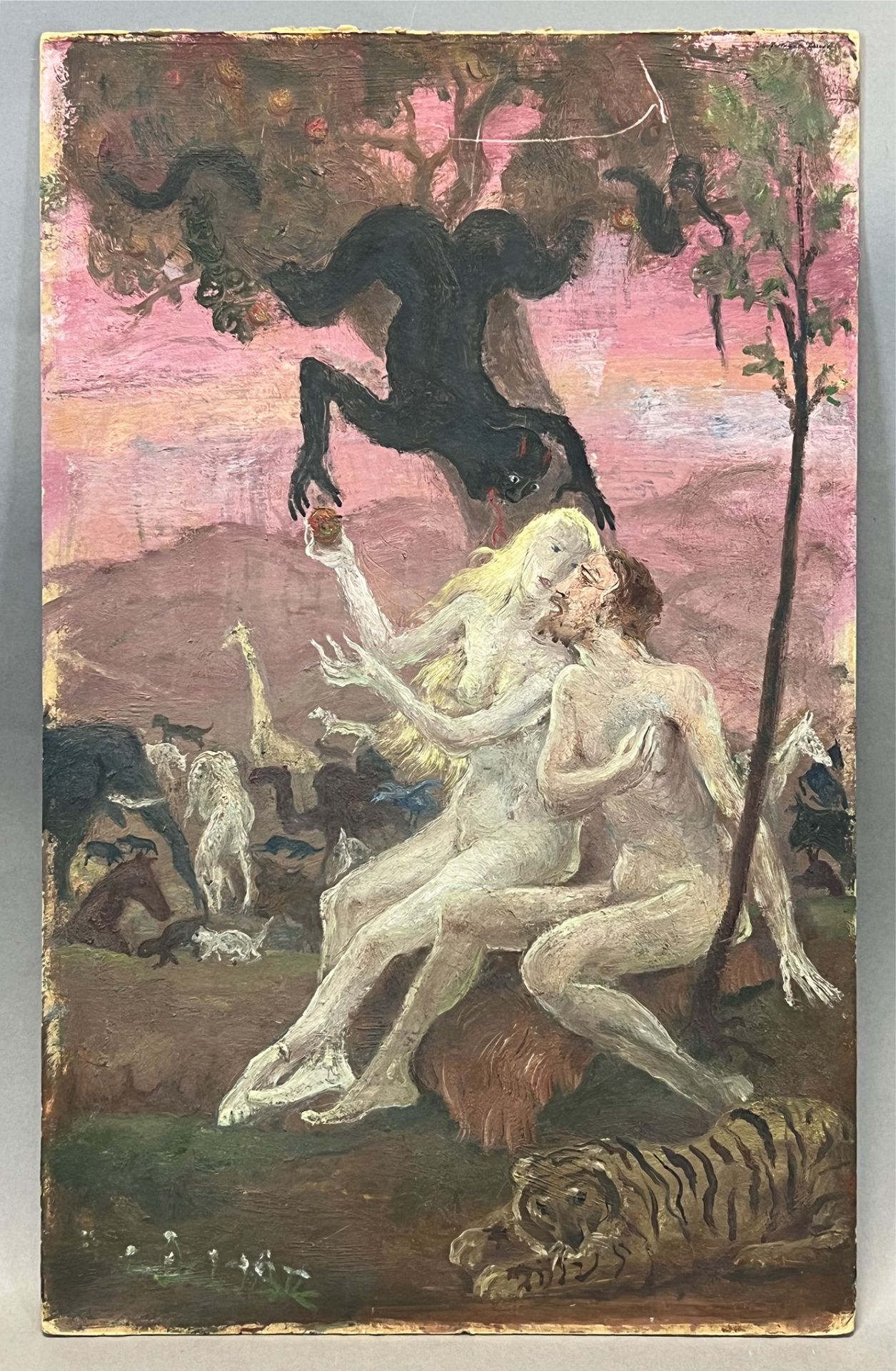 Josef HEGENBARTH (1884 - 1962). Die Versuchung. Adam und Eva im Paradies. <br>(1884-1962) - Bild 2 aus 9