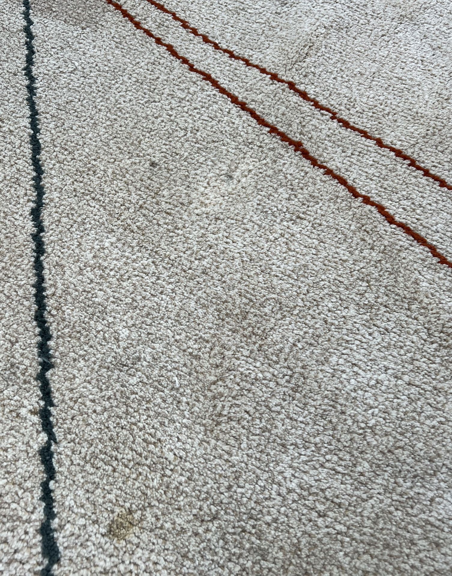 Design carpet. Beige ground. Mid 20th century. Probably France. - Image 9 of 11