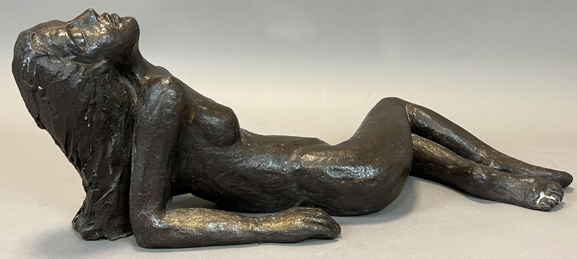 MONOGRAMIST (XX). Reclining female nude. Bronze. - Image 3 of 6