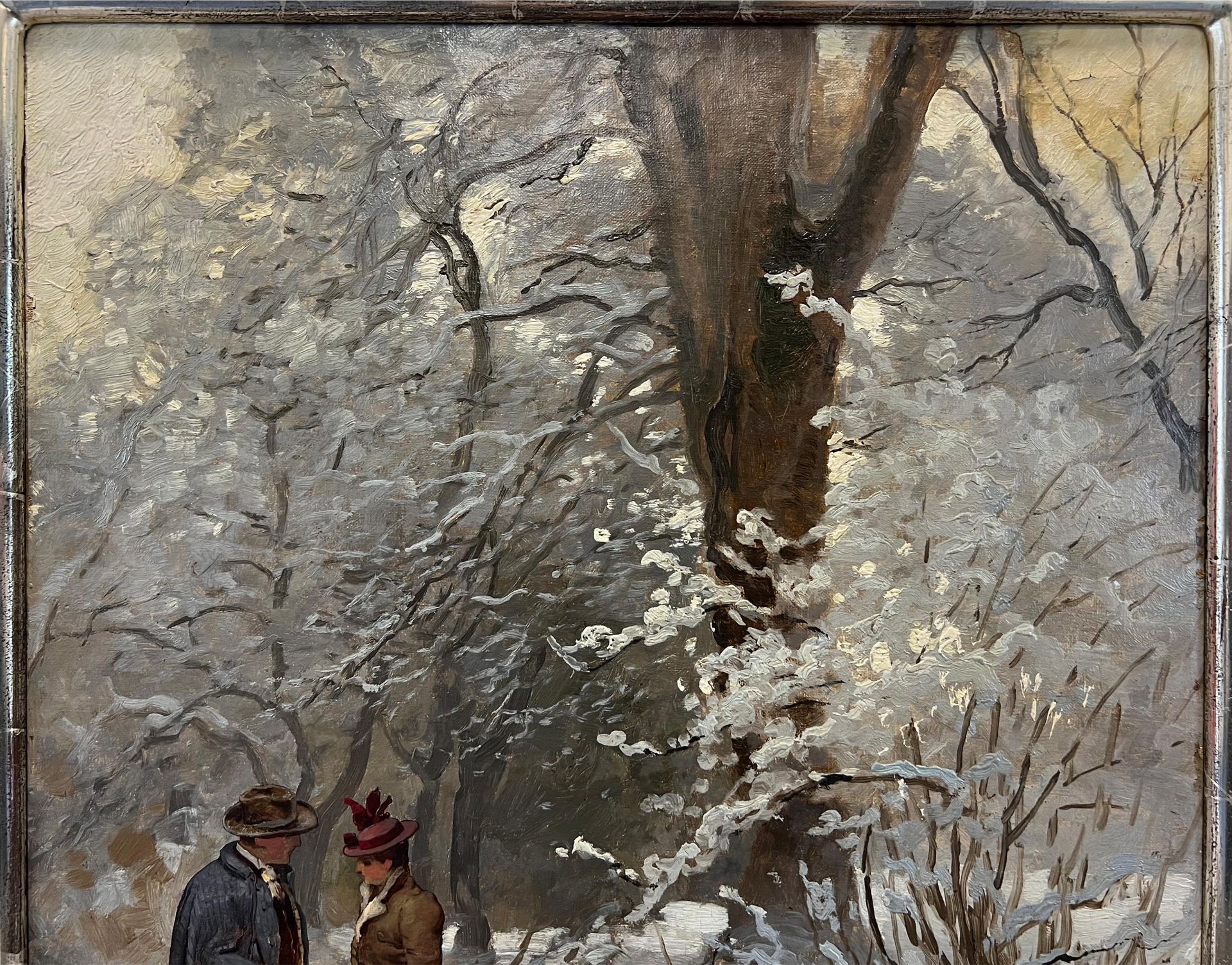 Karl KEHR (1866 - 1919). Lovers in a wintry forest landscape. - Image 3 of 12