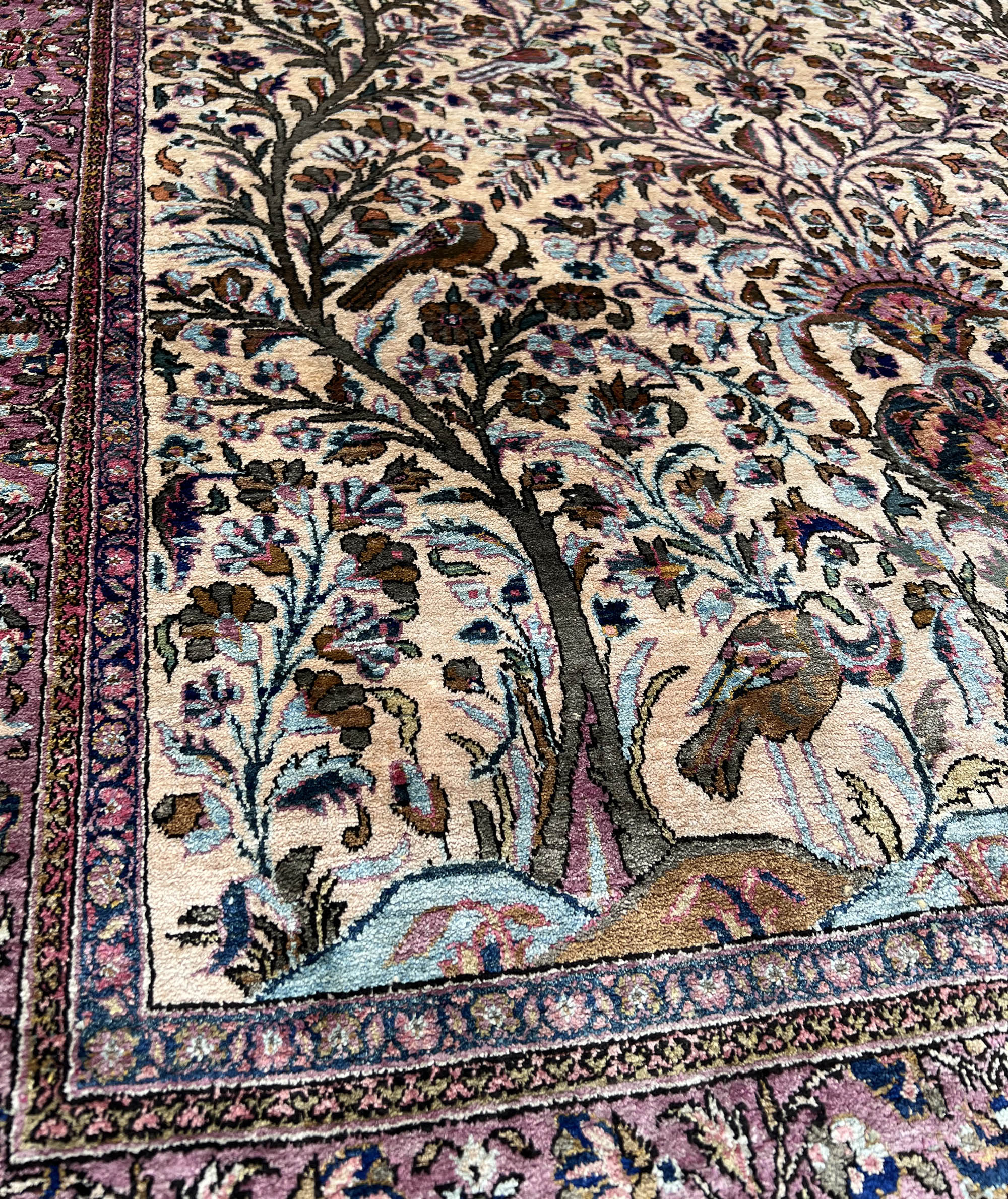 Keshan. Silk carpet. Silk on silk. Around 1900. - Image 12 of 14