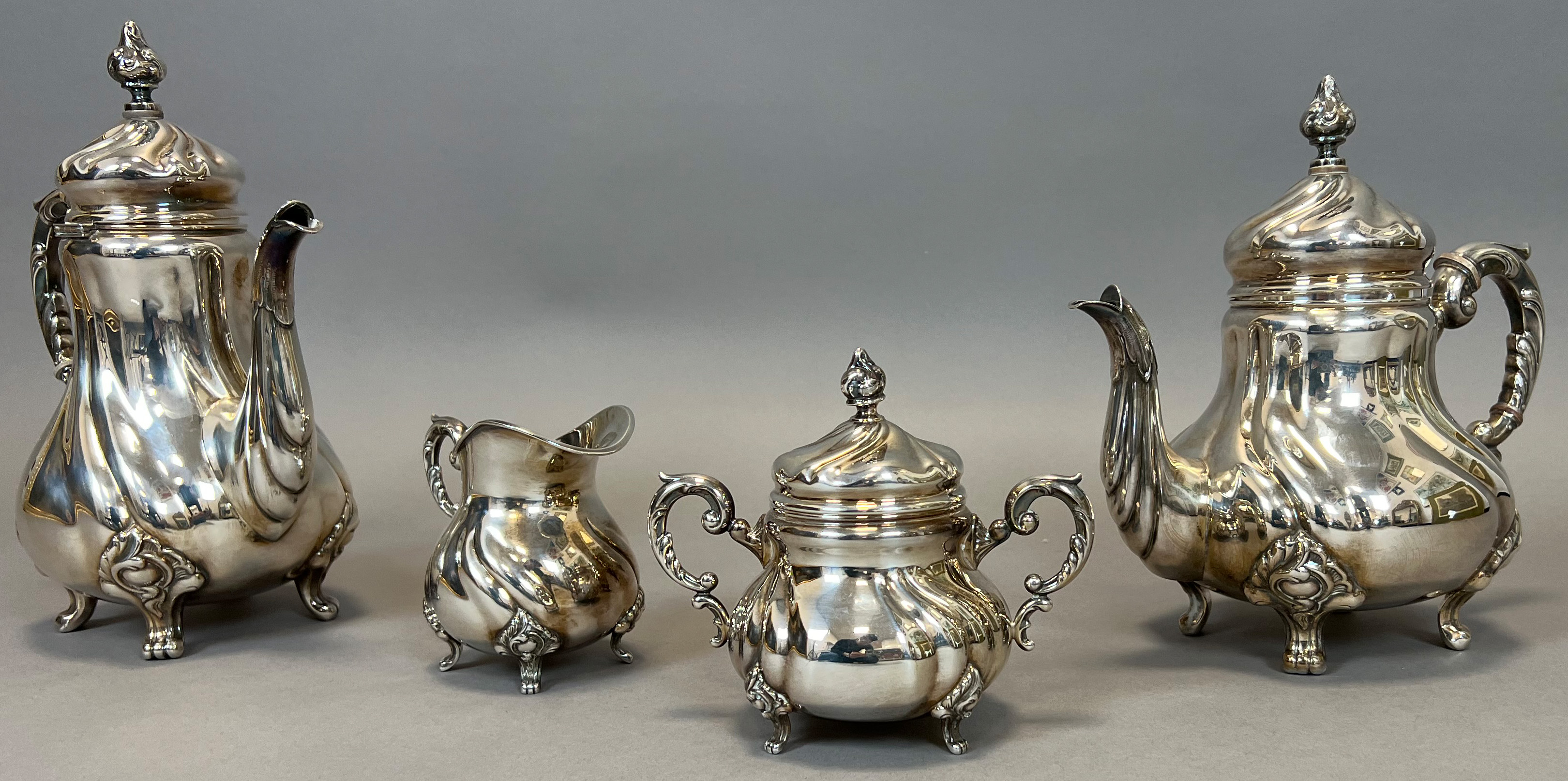 Tea/coffee service 4 pieces. 925 sterling.