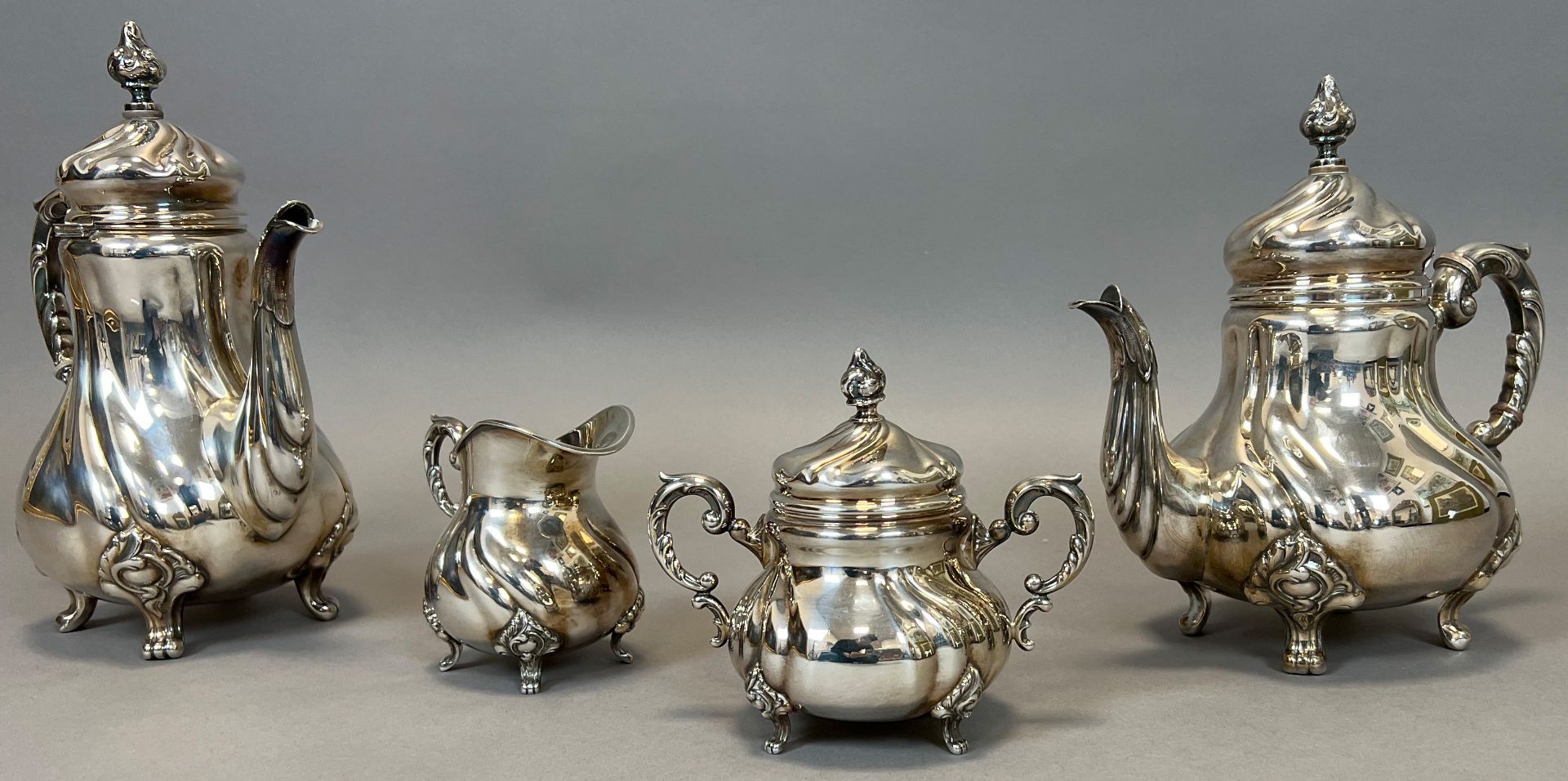 Tea/coffee service 4 pieces. 925 sterling.