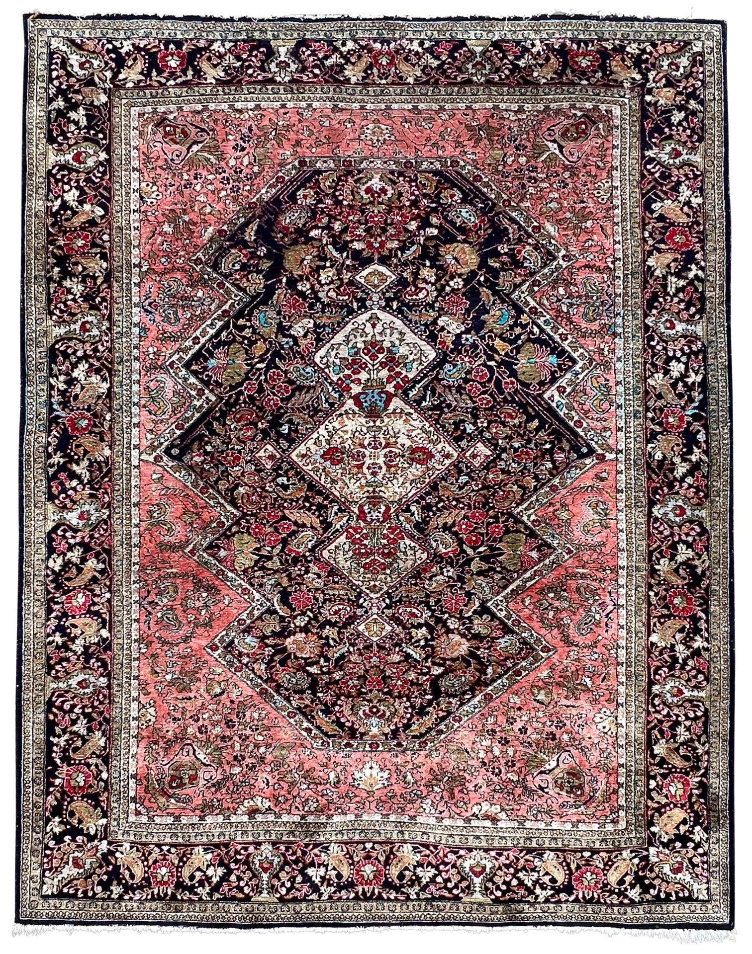 Ghom. Silk carpet. Fine weave.
