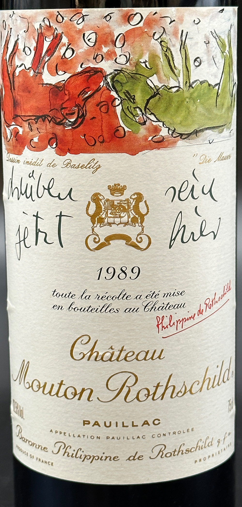 1 bottle of red wine. Château Mouton ROTHSCHILD. Paulliac. 1989. France. - Image 2 of 4