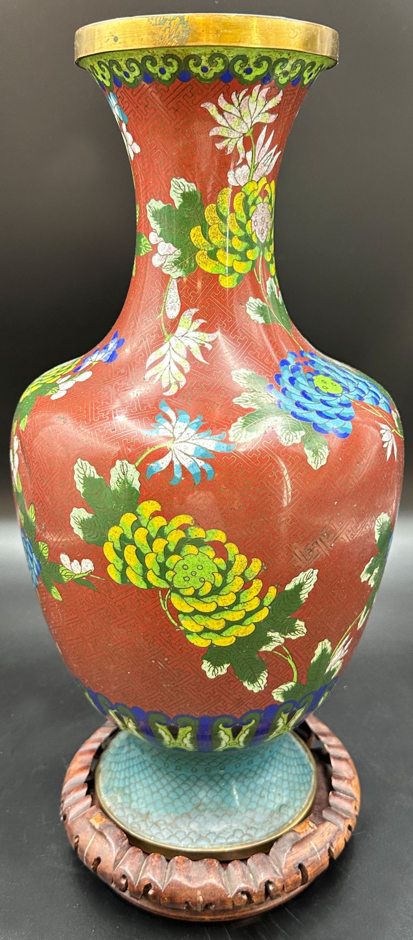 Antique cloisonné vase. Brass. China. - Image 2 of 7