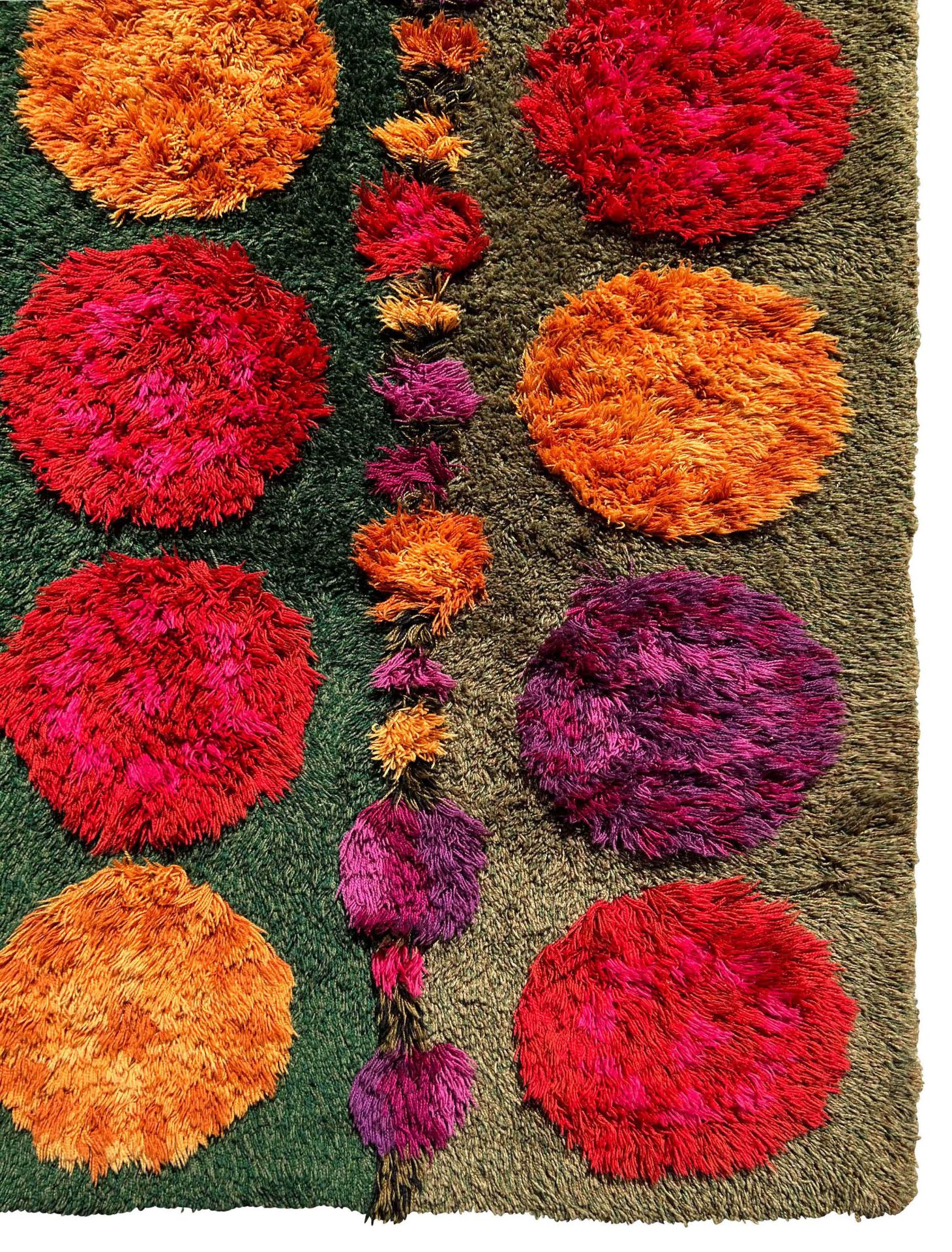 Colourful design carpet. Flower power. 1960s/1970s. - Image 5 of 9