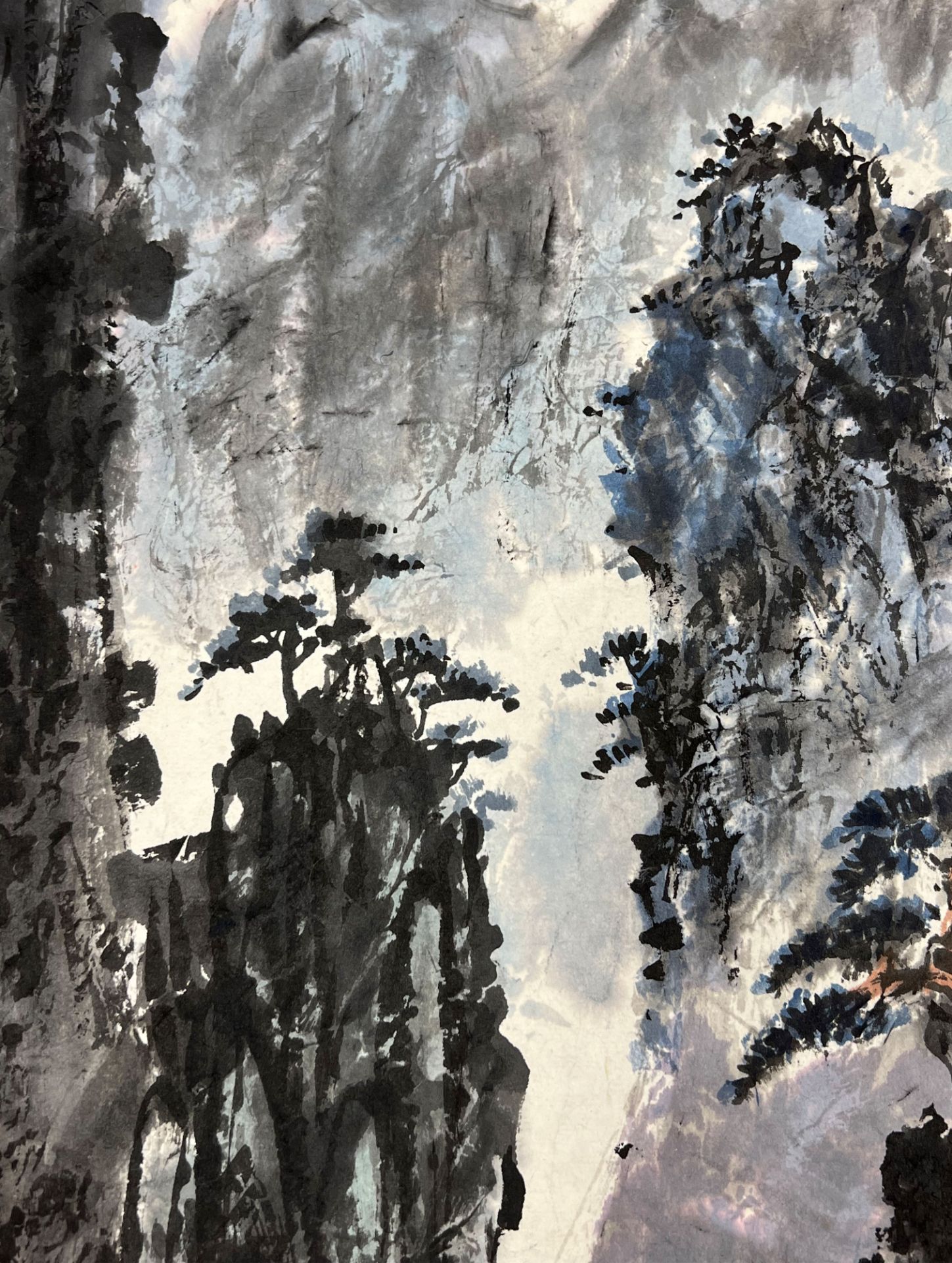 HOU, Xiangqing (1948). Chinese landscape with mountains. - Image 7 of 7