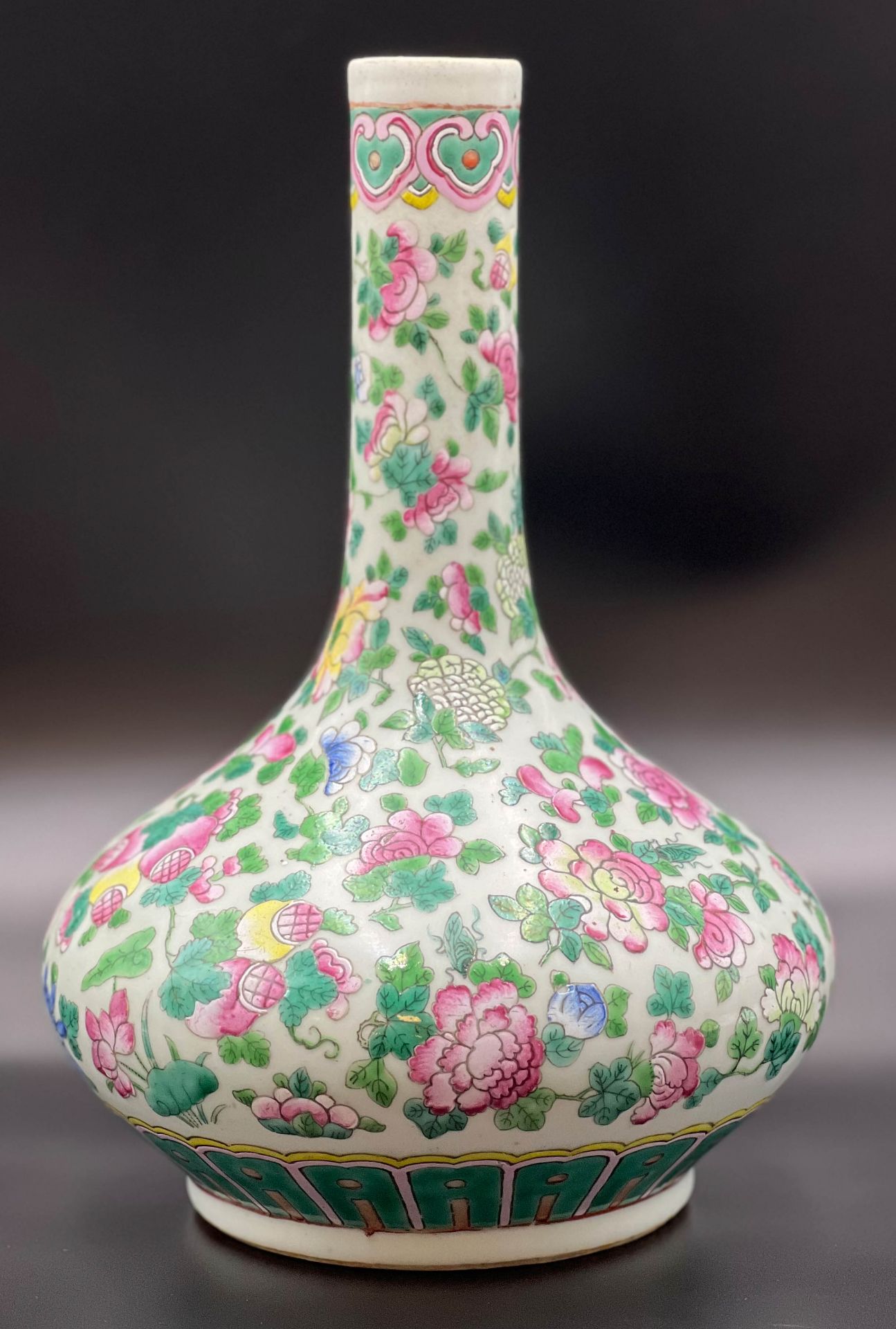 Bellied long neck vase. China. 19th century. - Image 2 of 11