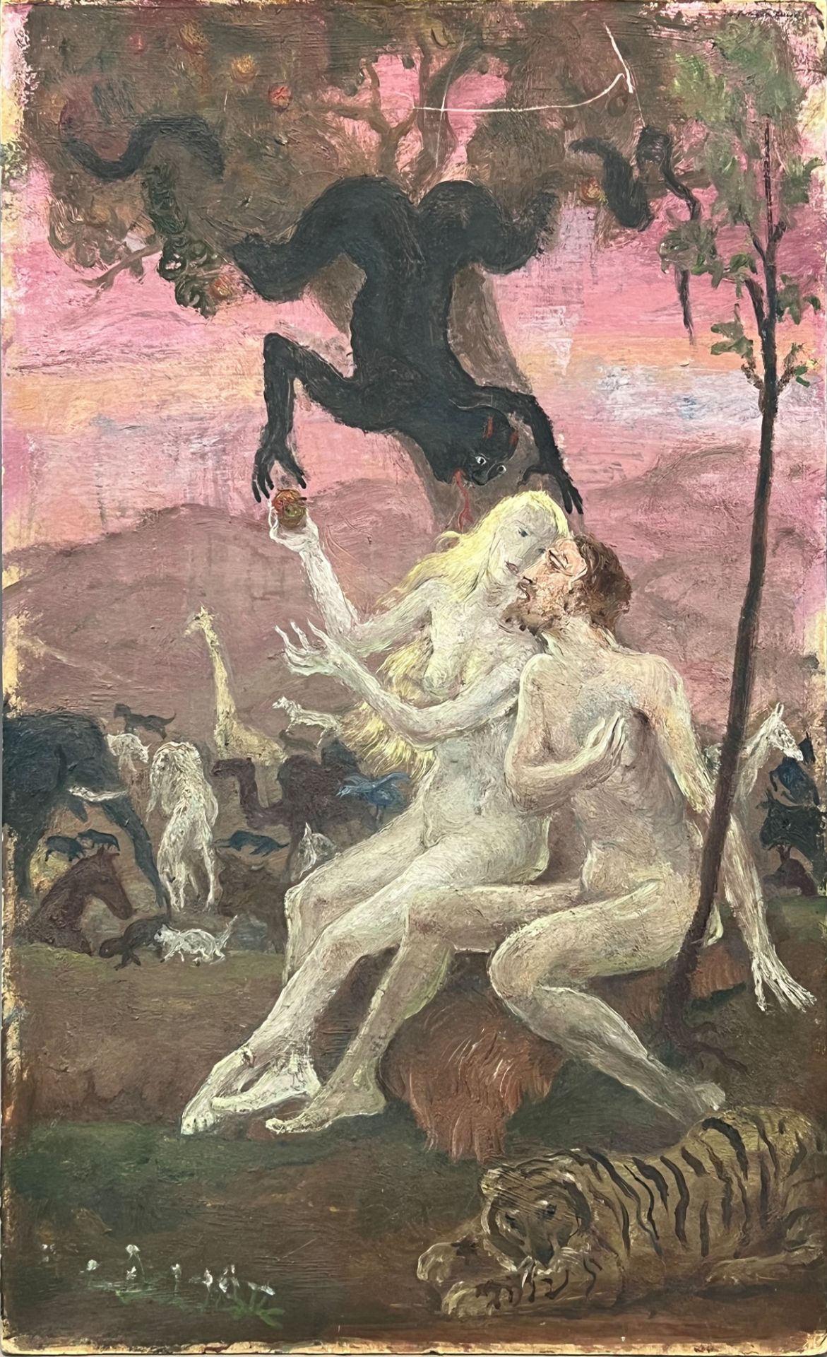 Josef HEGENBARTH (1884 - 1962). Die Versuchung. Adam und Eva im Paradies. <br>(1884-1962)