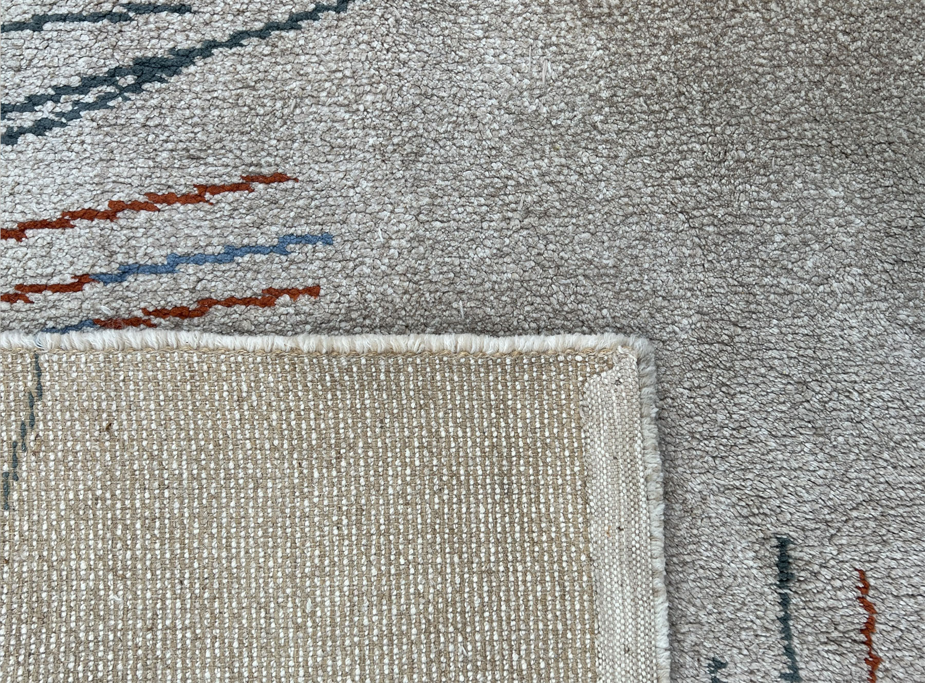 Design carpet. Beige ground. Mid 20th century. Probably France. - Image 11 of 11