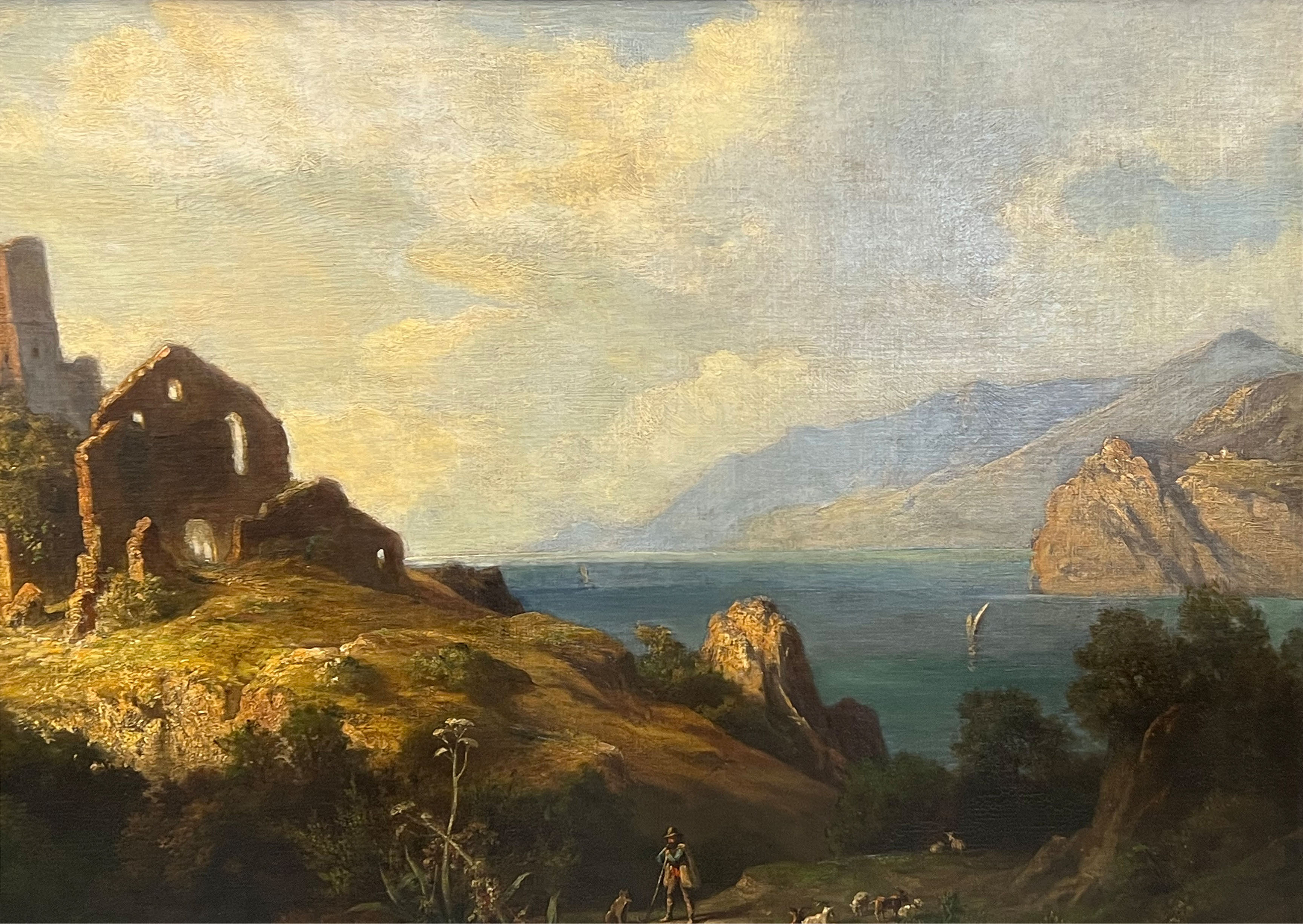 Georg KÖBEL (1807 - 1894). Ruin on (probably) the Italian coast. - Image 4 of 13