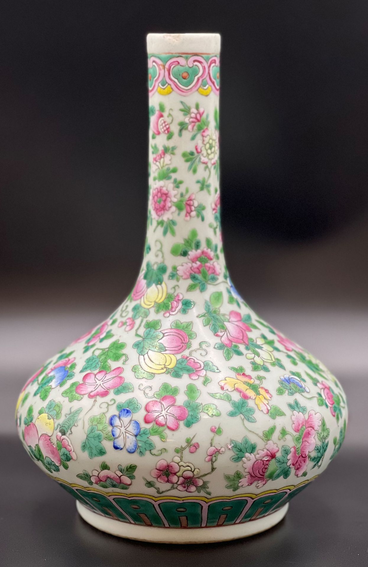 Bellied long neck vase. China. 19th century. - Image 3 of 11