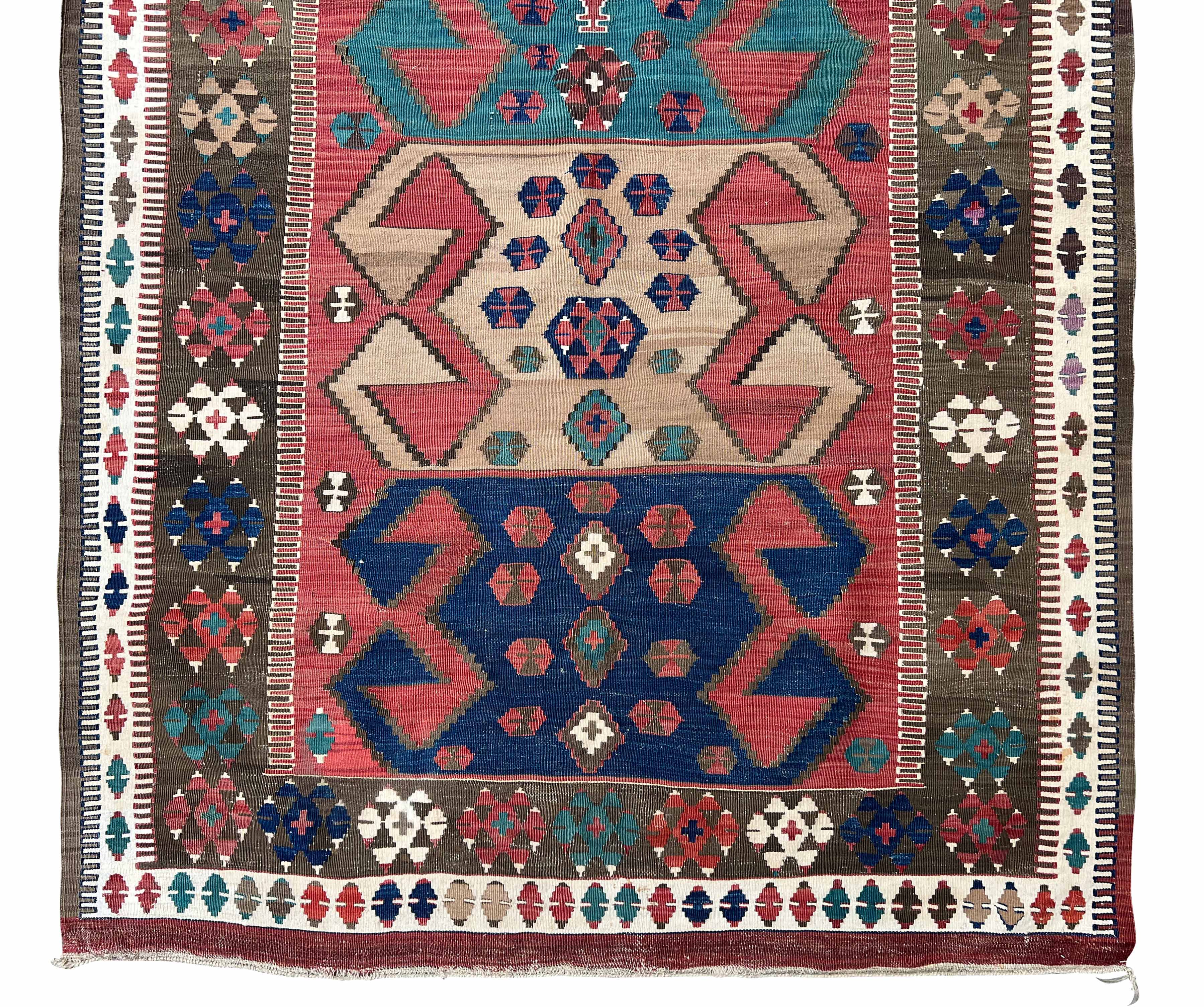Kilim. Turkey. 1st quarter of the 20th century. Rare pattern. - Image 4 of 8