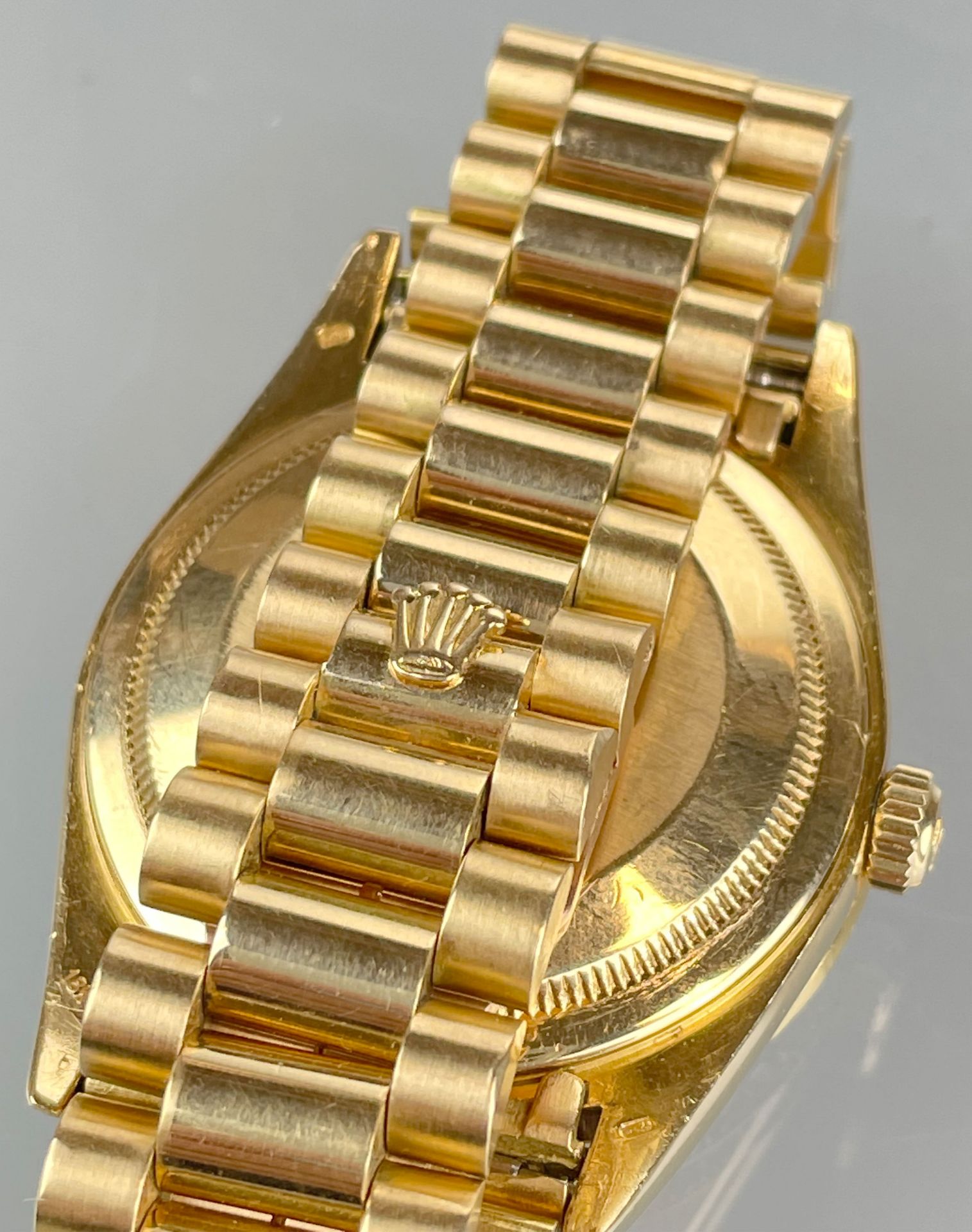 Wristwatch ROLEX Day-Date 750 yellow gold with diamonds. End of the 1980s. - Image 10 of 17