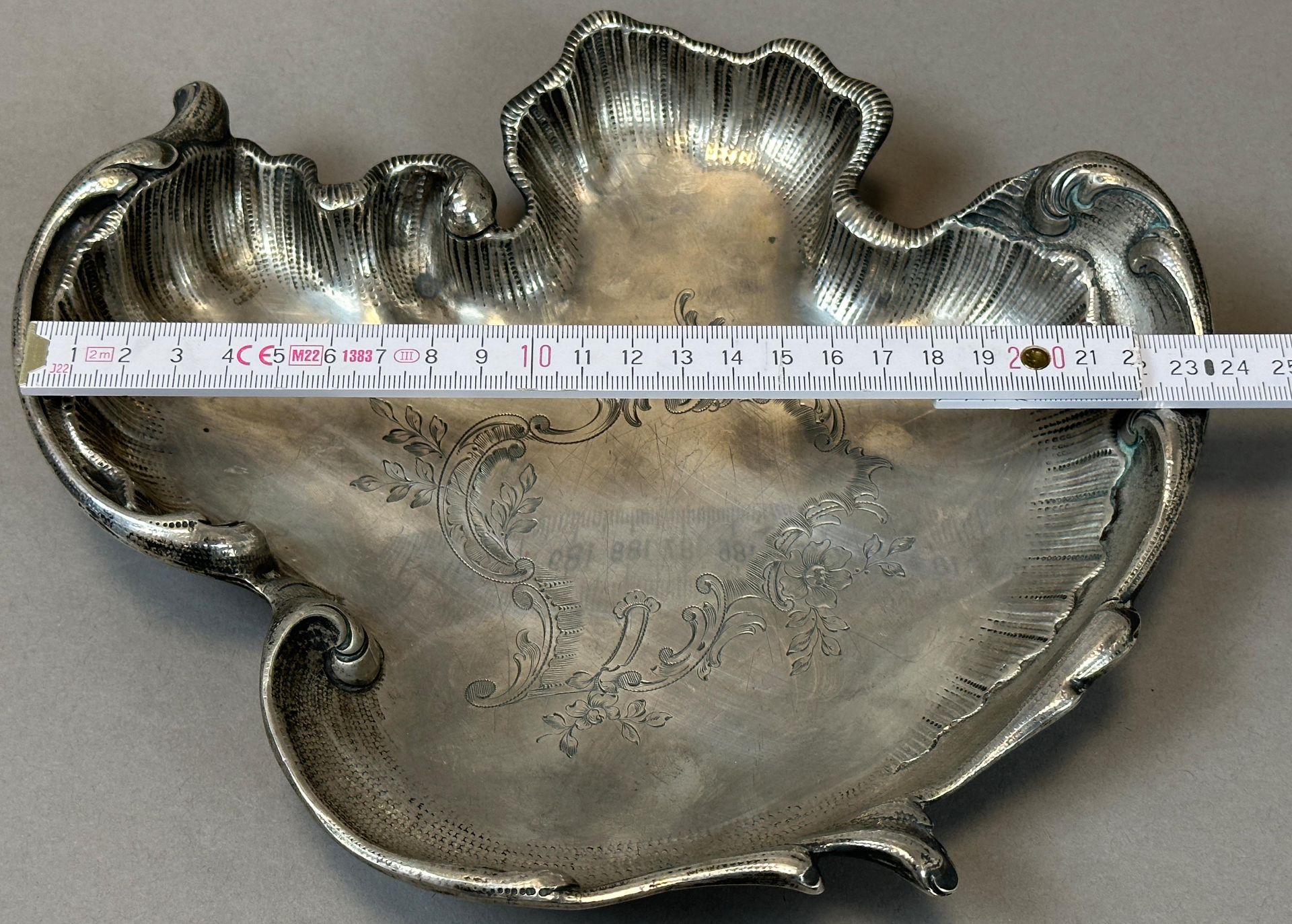 Anbietschale auf Kugelfüßen. 800 Silber. Jugendstil. - Bild 11 aus 11