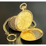 Herrentaschenuhr ZENTRA Tavannes 585 Gelbgold mit Goldkette. Schweiz.