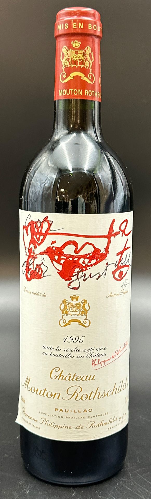 1 bottle of red wine. Château Mouton ROTHSCHILD. Paulliac. 1995. France.