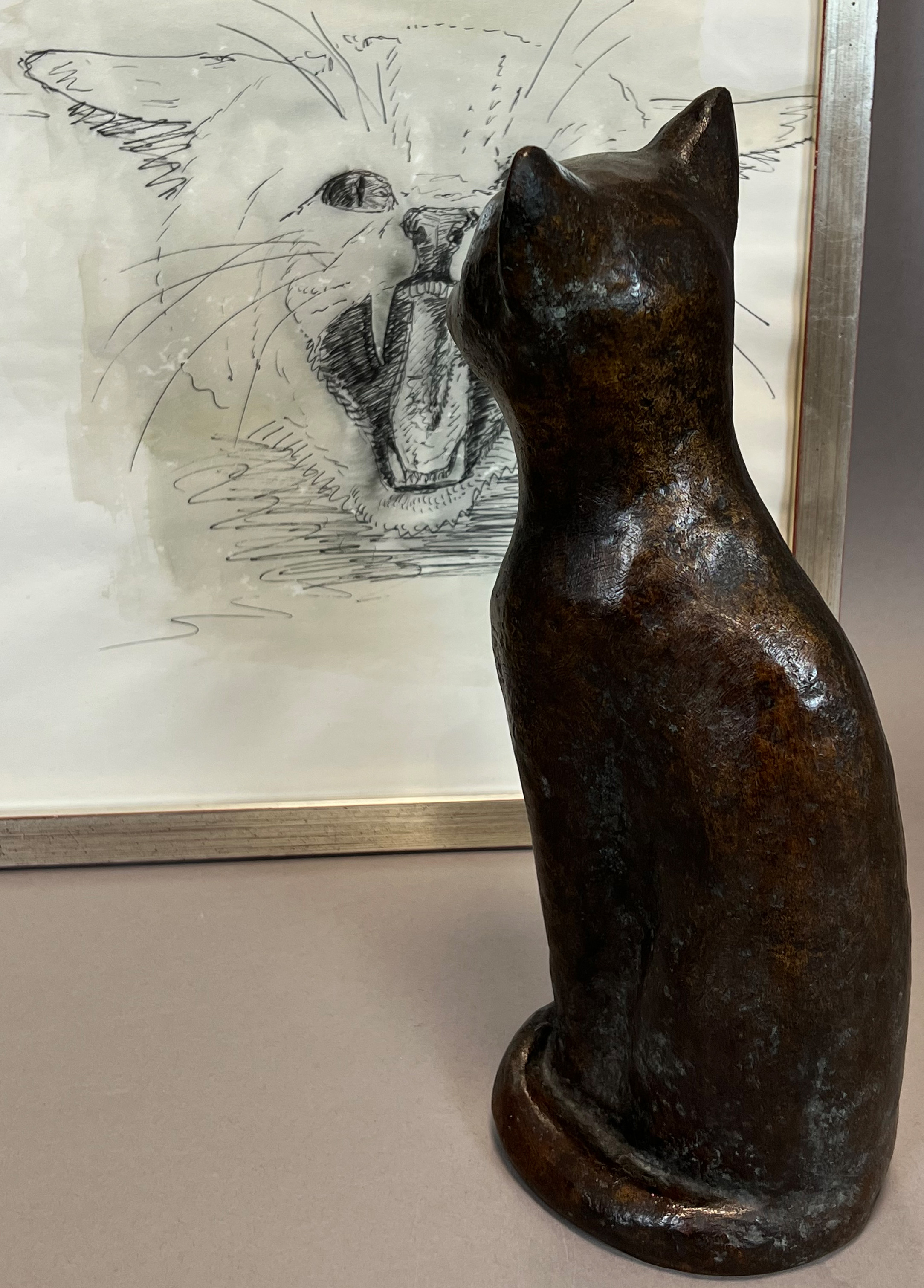 Friderun STRALENDORFF-EILERS (1916 - 2011). Sitting cat. Bronze. - Image 3 of 9