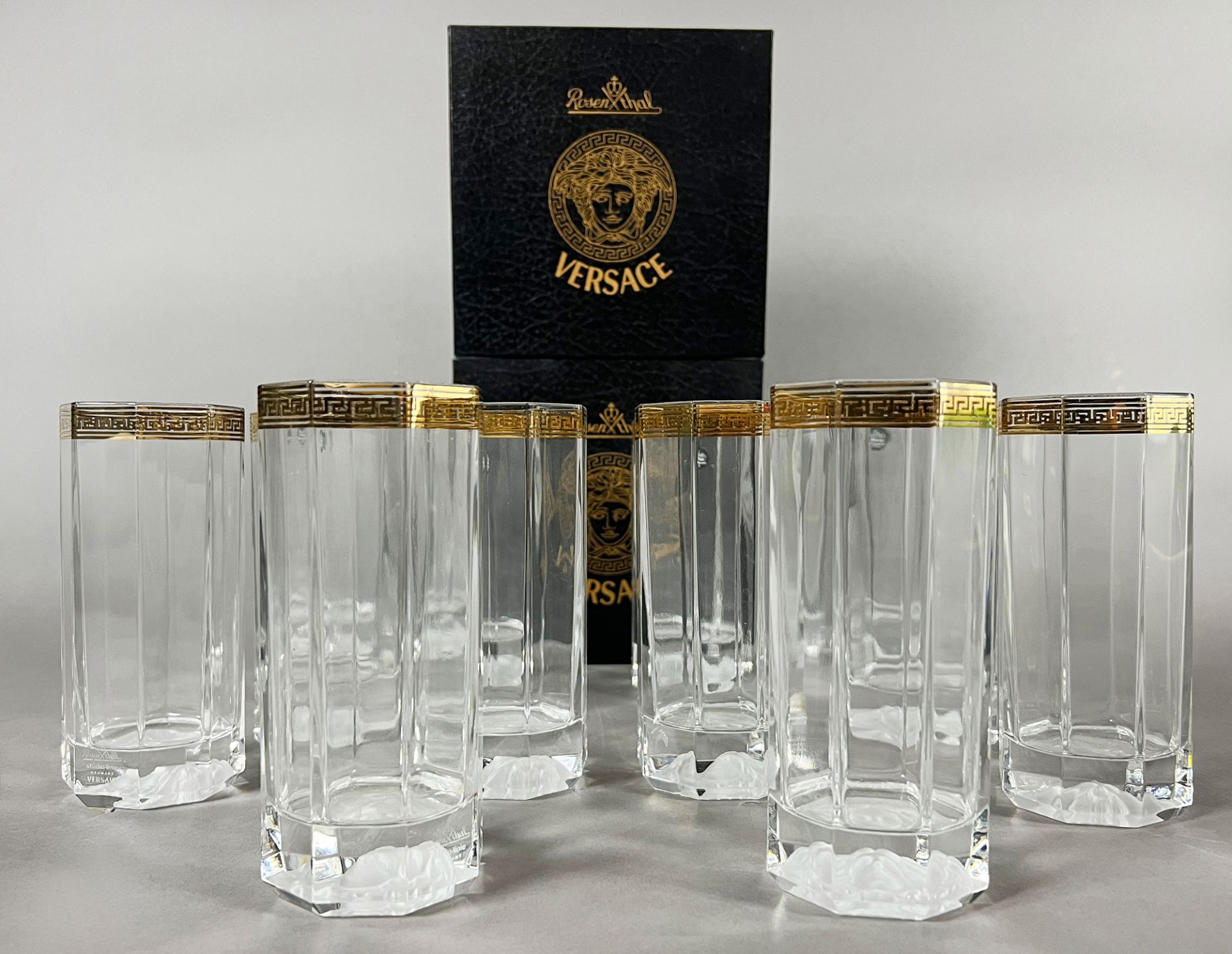 VERSACE by ROSENTHAL. "Medusa D'Or". 12-piece set of long drink glasses. - Image 2 of 7