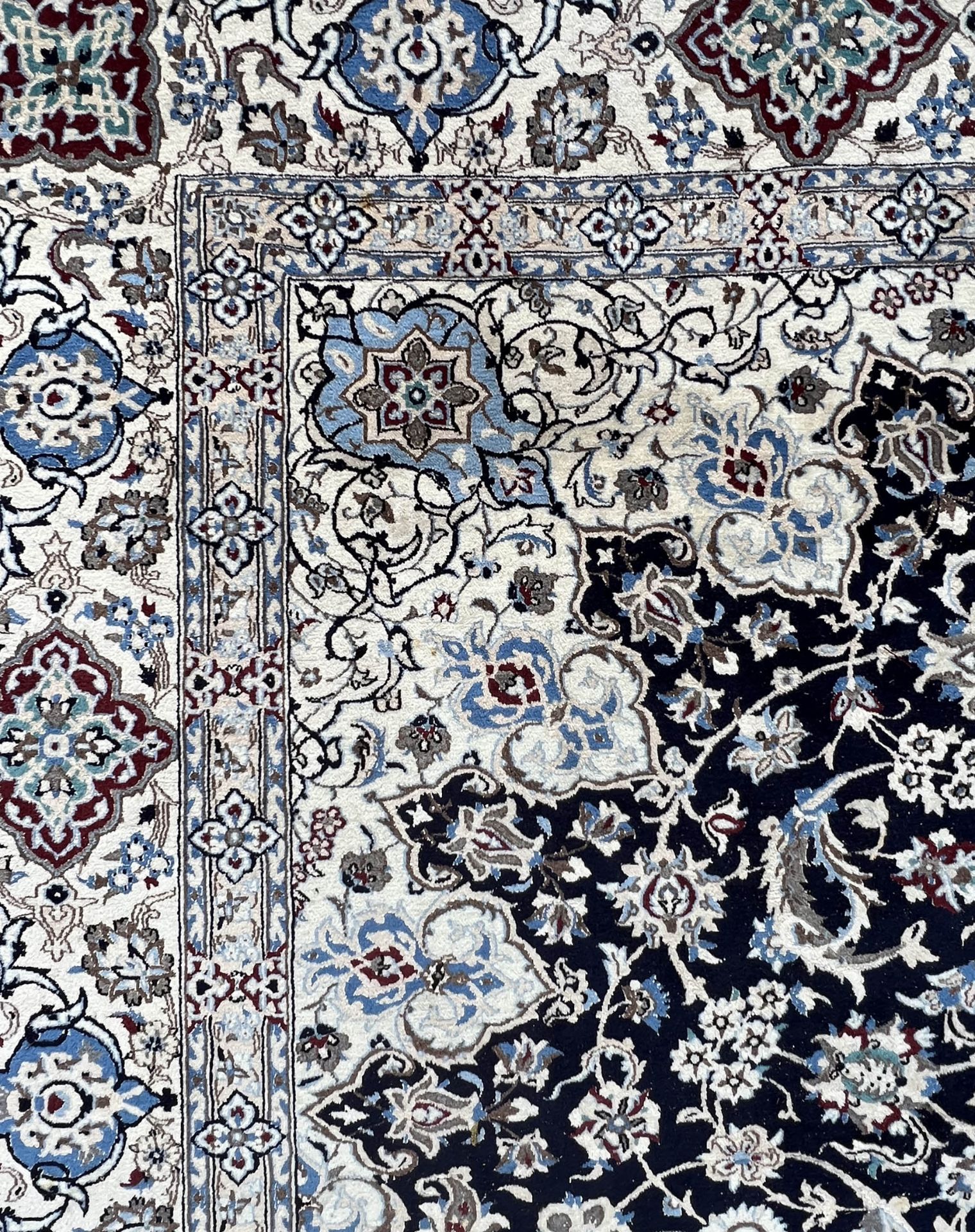 Nain oriental carpet. Cork wool with silk. - Image 12 of 16